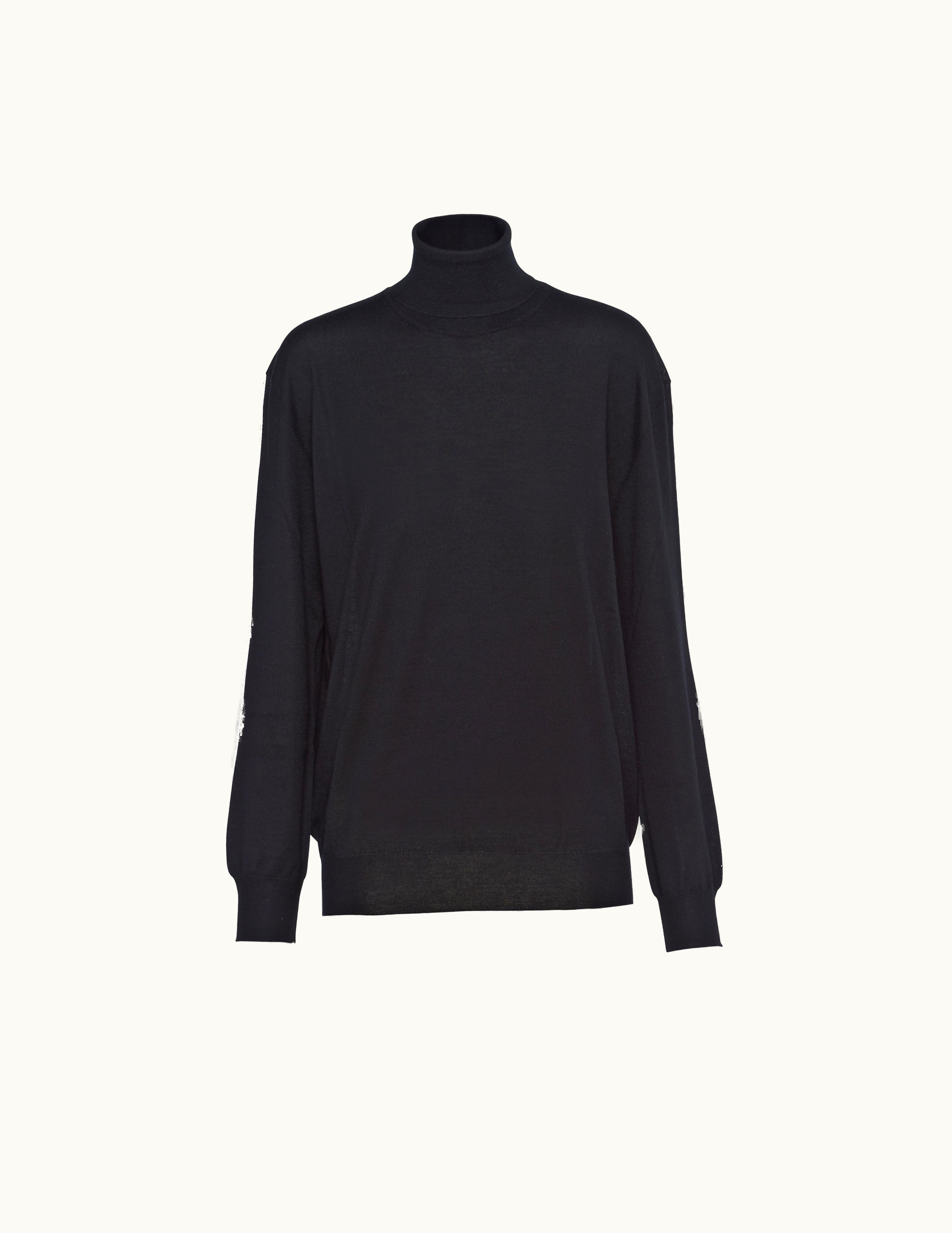 Prada Prada Black Cashmere And Wool Turtleneck Sweater