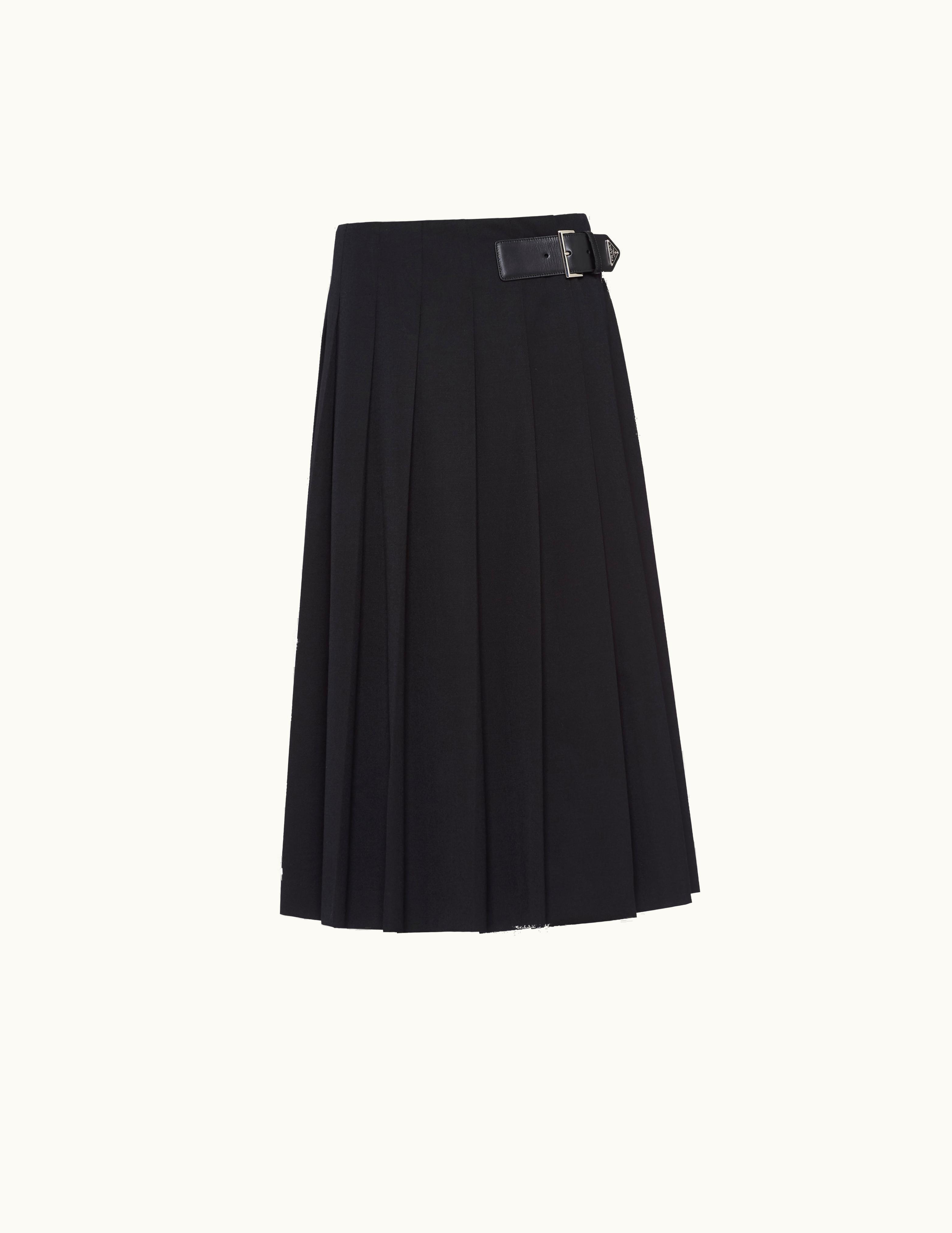 Prada Prada Black Gabardine Midi Skirt