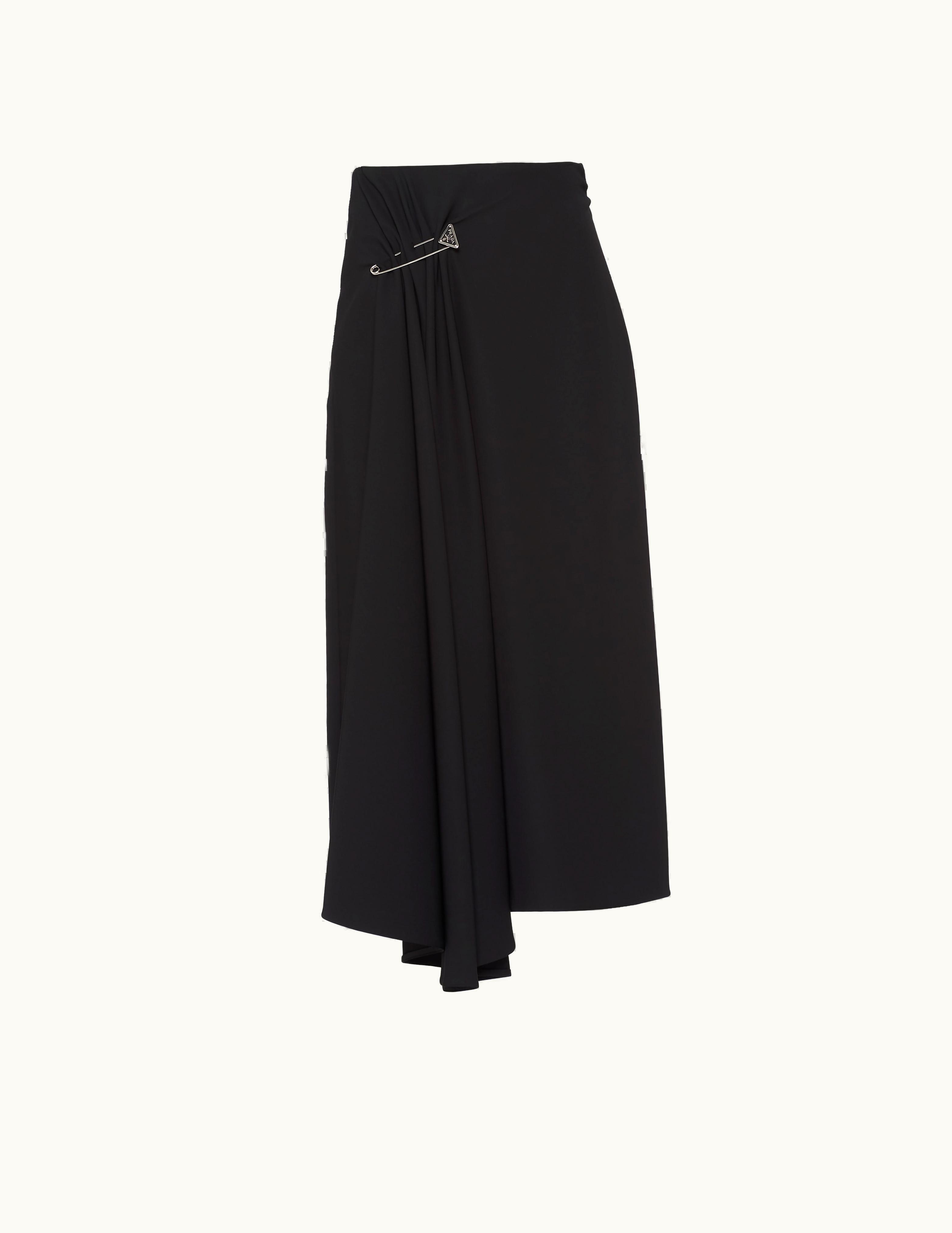 Prada Prada Black Cady Midi-skirt