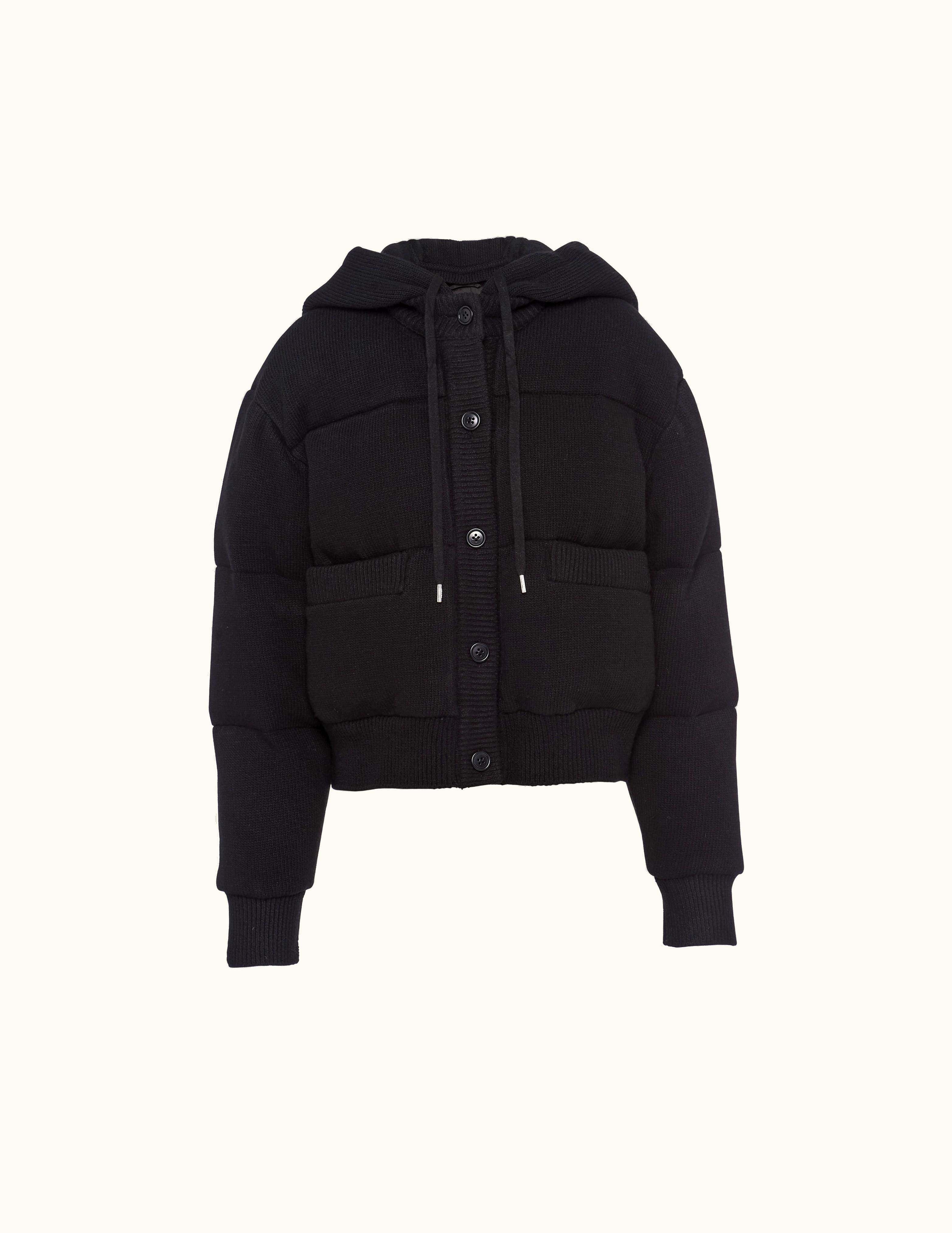 Prada Prada Black Wool And Cashmere Down Jacket
