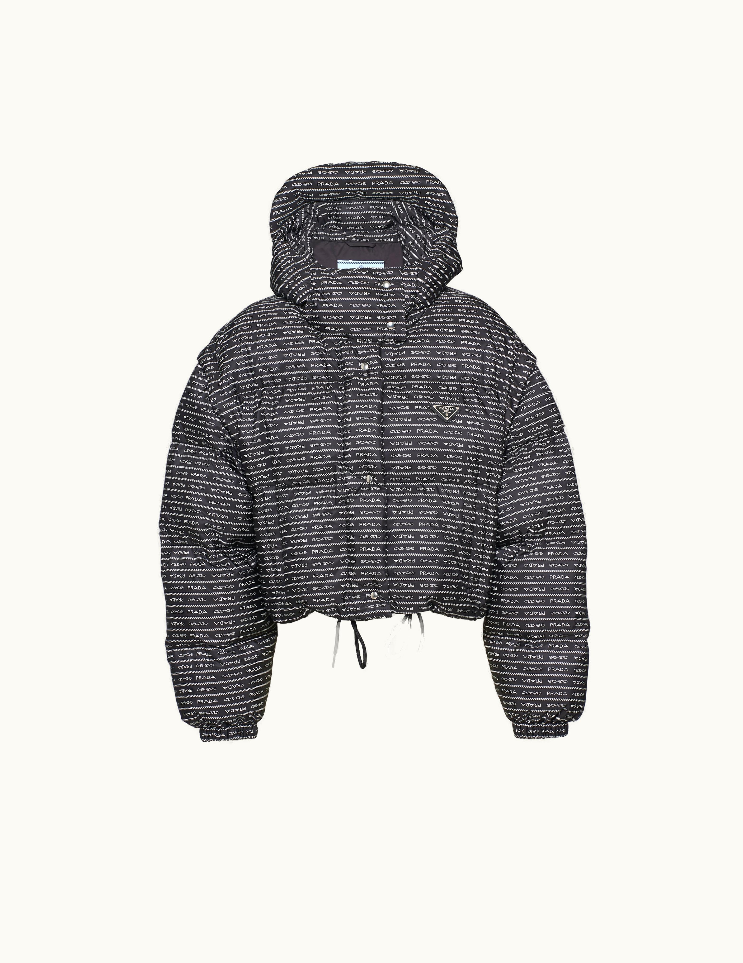 Prada Prada Re-nylon Down Jacket Detachable Sleeve Black