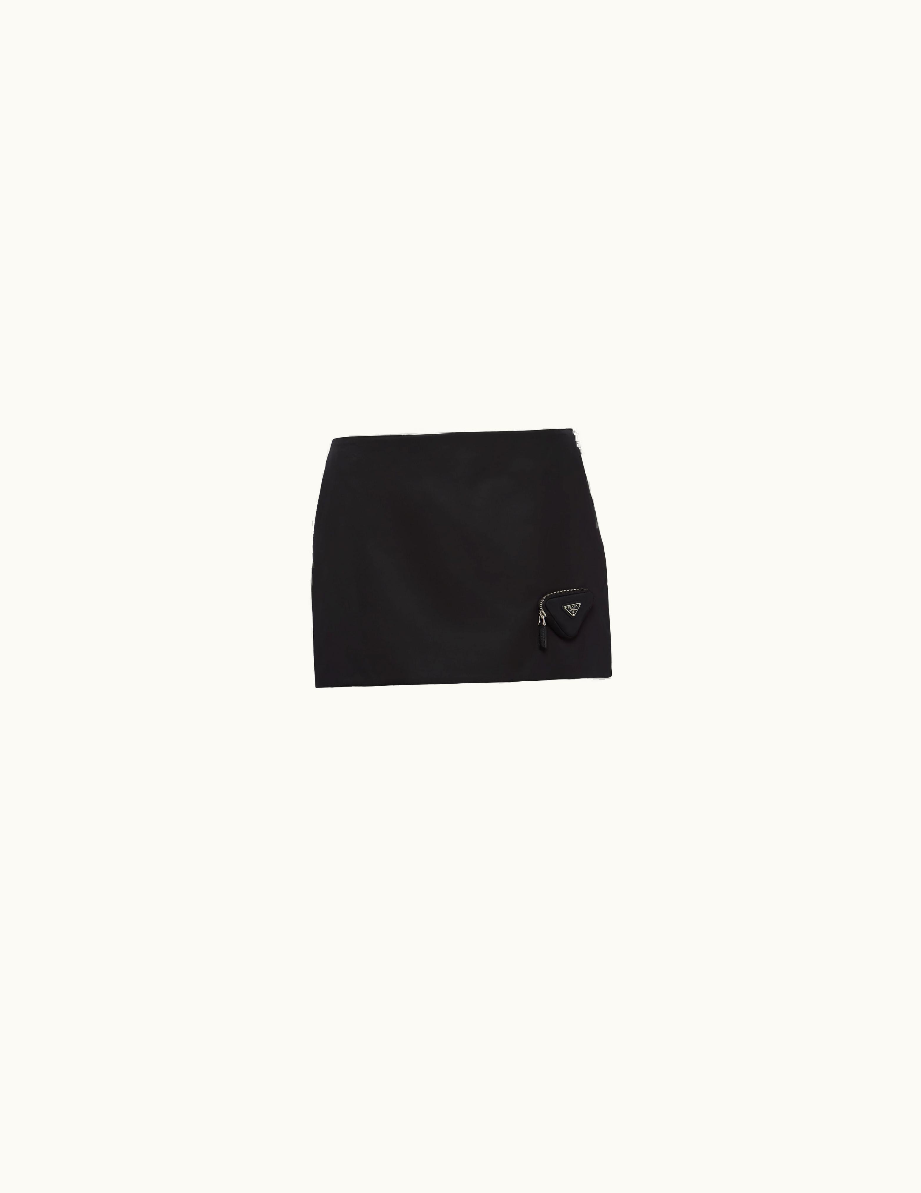 Prada Prada Triangle Logo Black Re-nylon Miniskirt