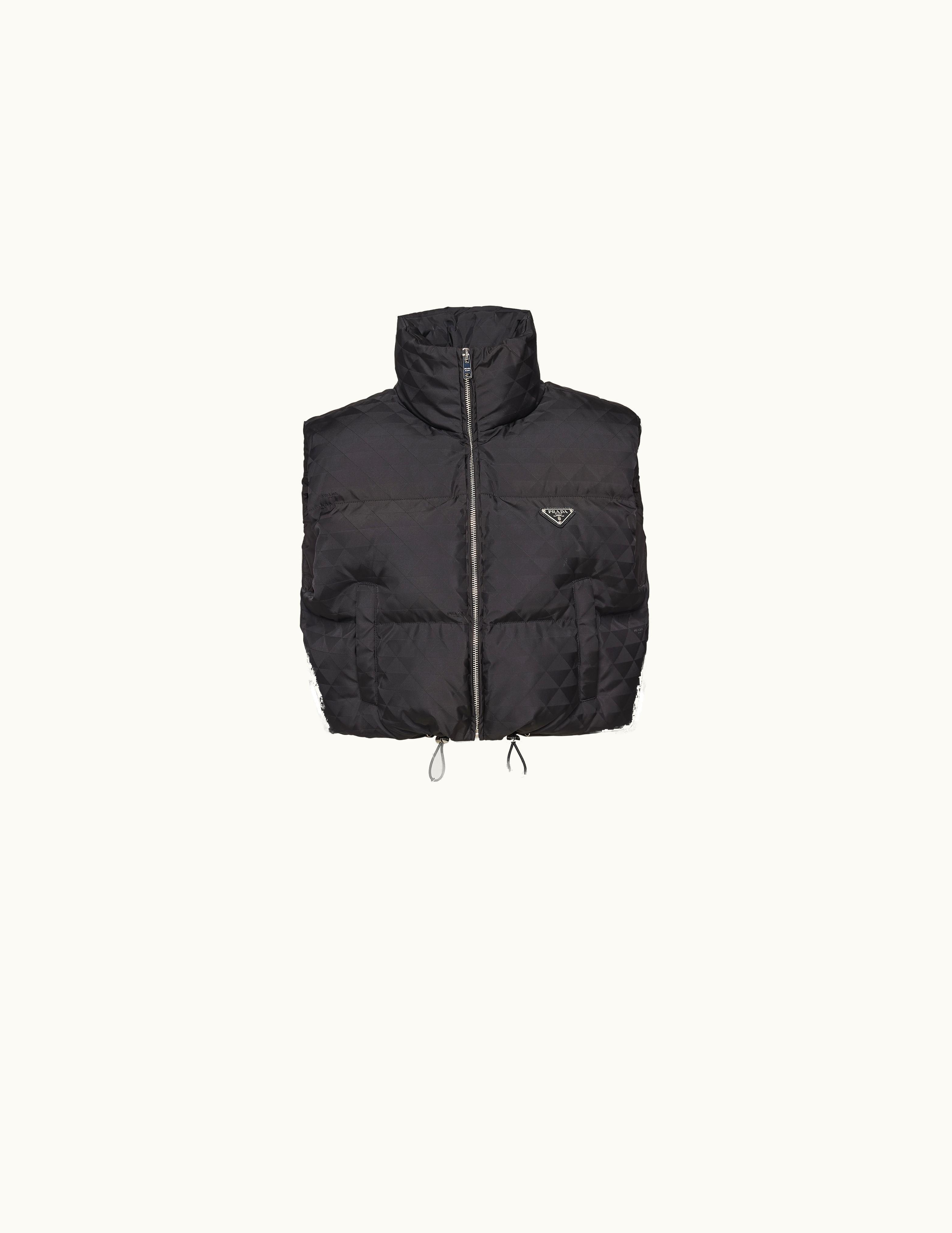 Prada Prada Re-Nylon Down Vest Black Enameled Metal