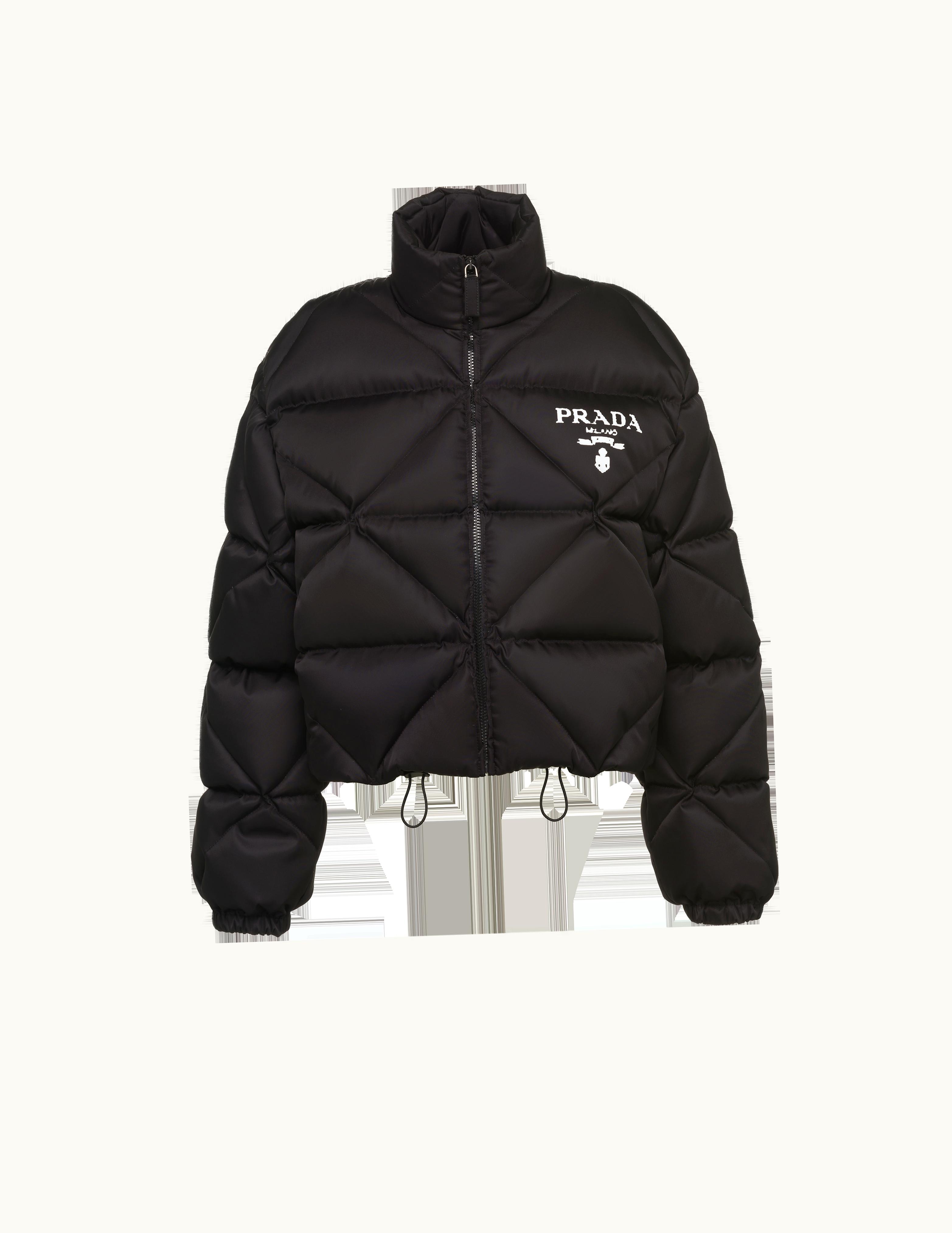 Prada Prada Black Re-nylon Gabardine Cropped Down Jacket
