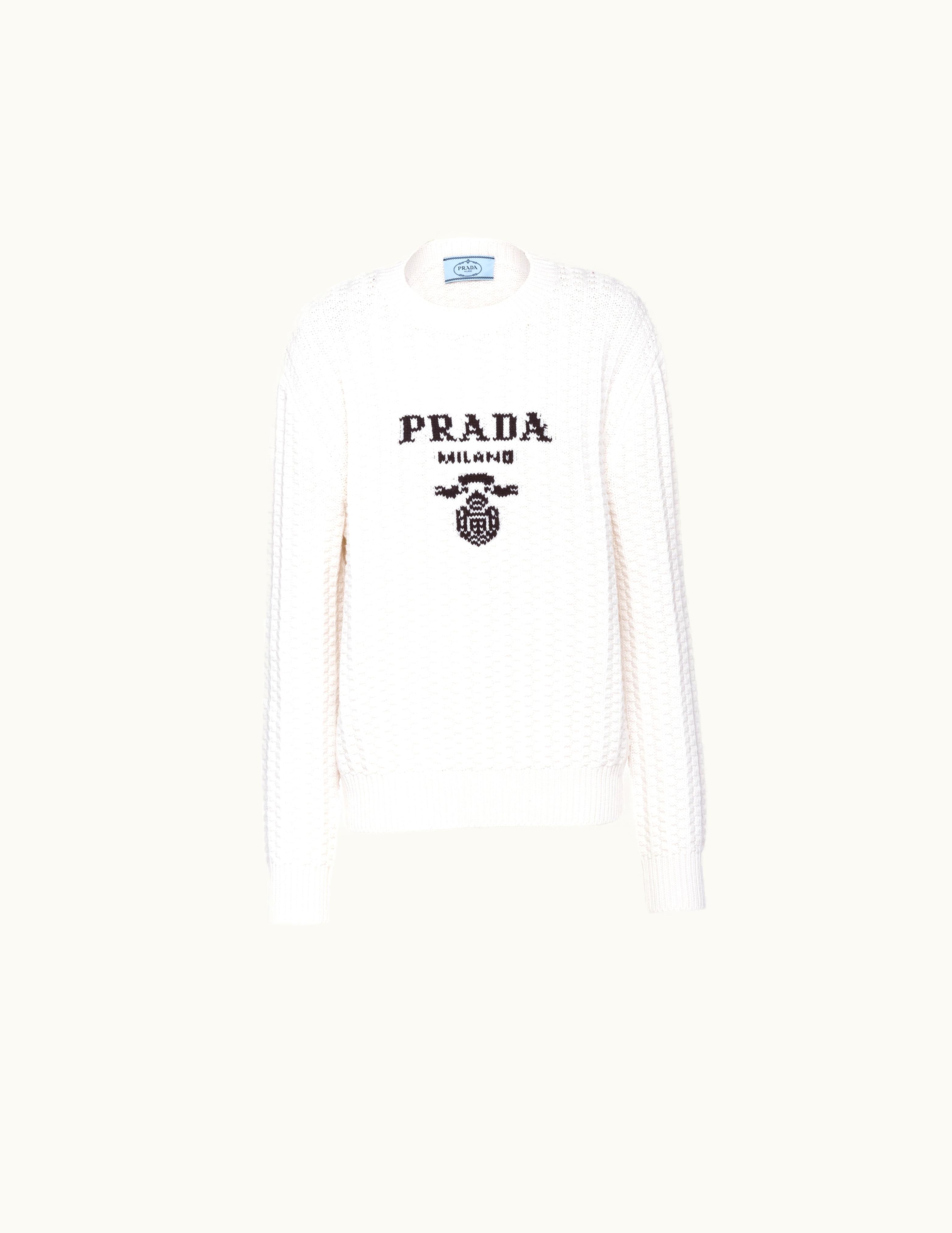Prada Prada White Cashmere Crew-neck Sweater