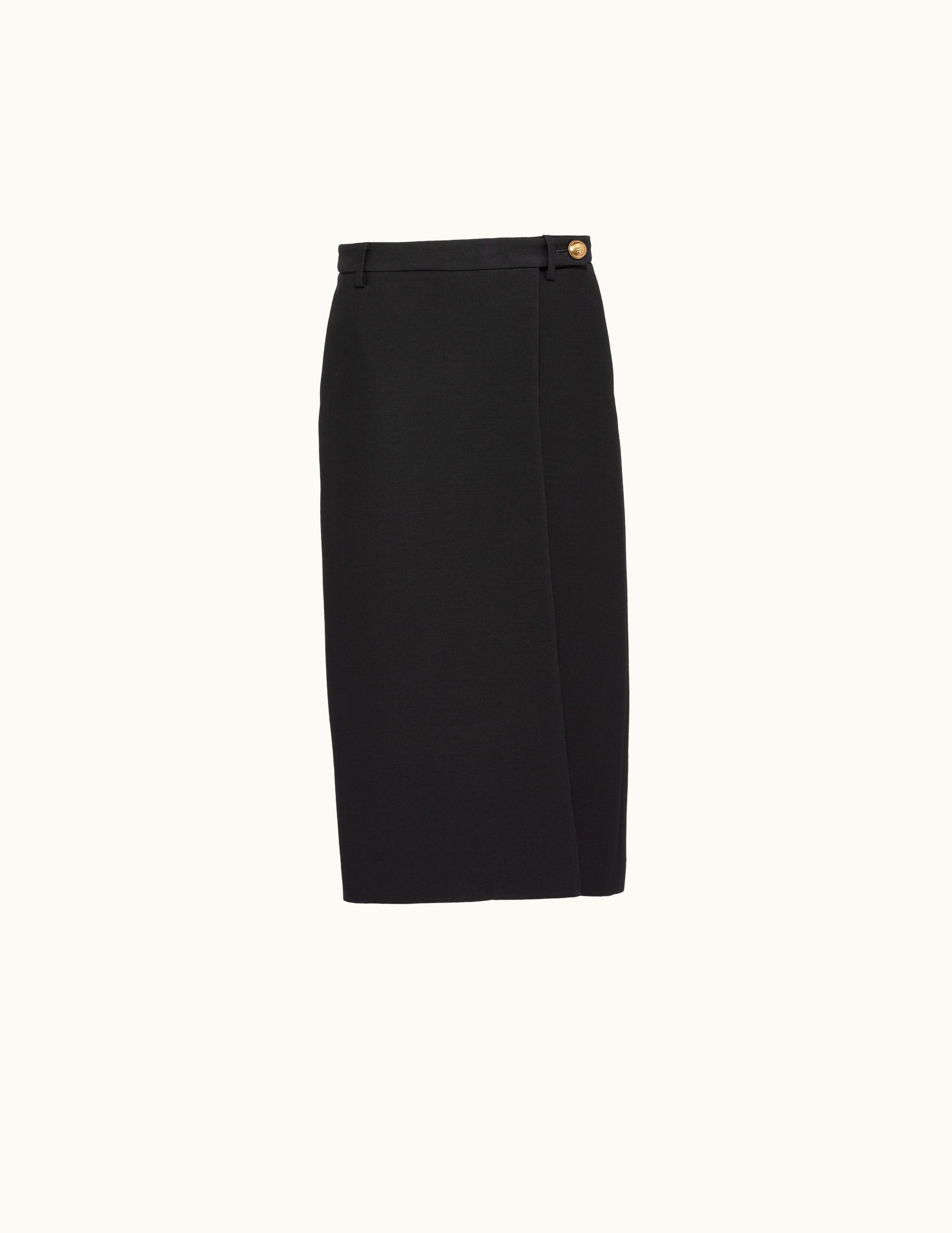 Prada Prada Black Tricotine Midi Skirt