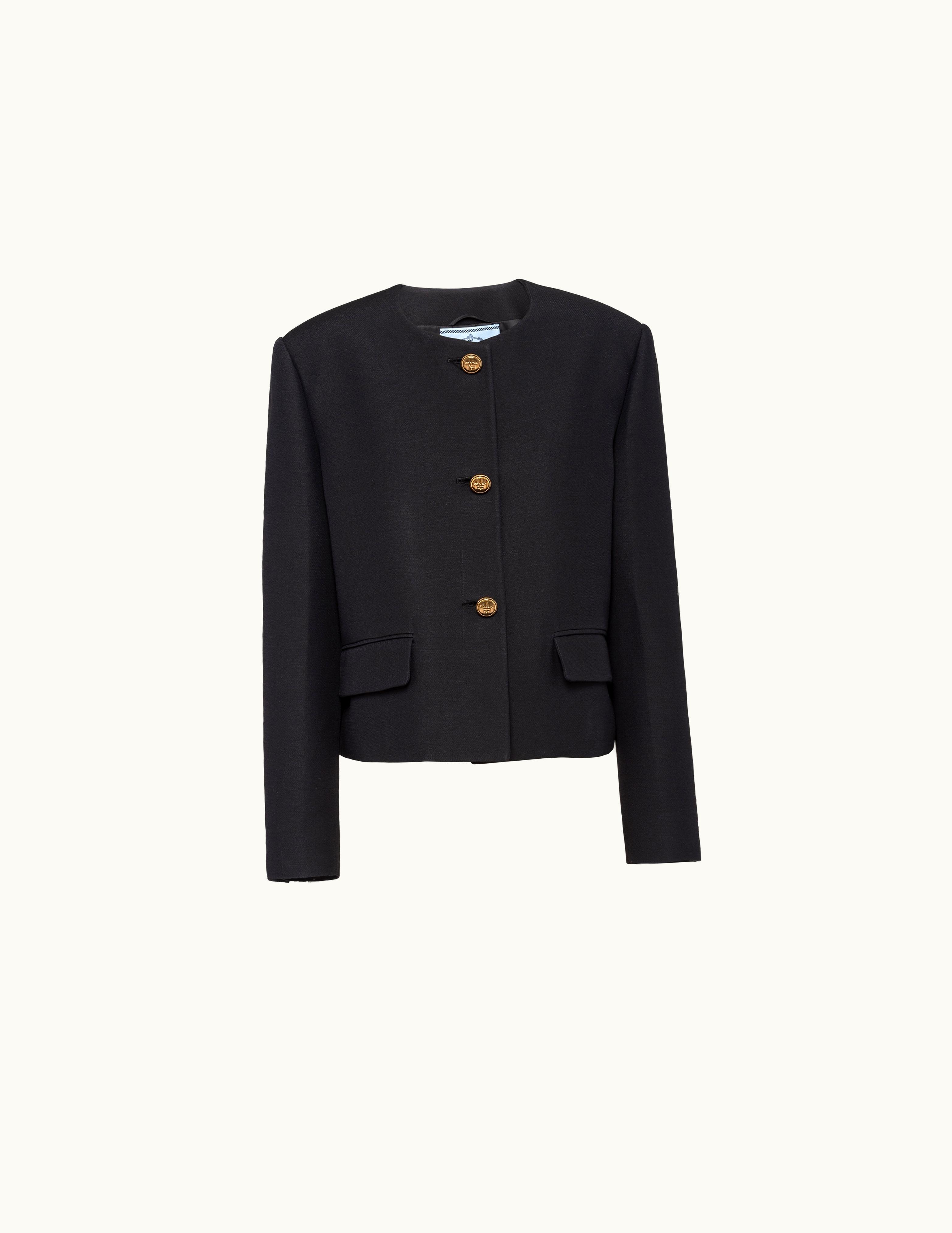 Prada Prada Black Single-breasted Tricotine Jacket
