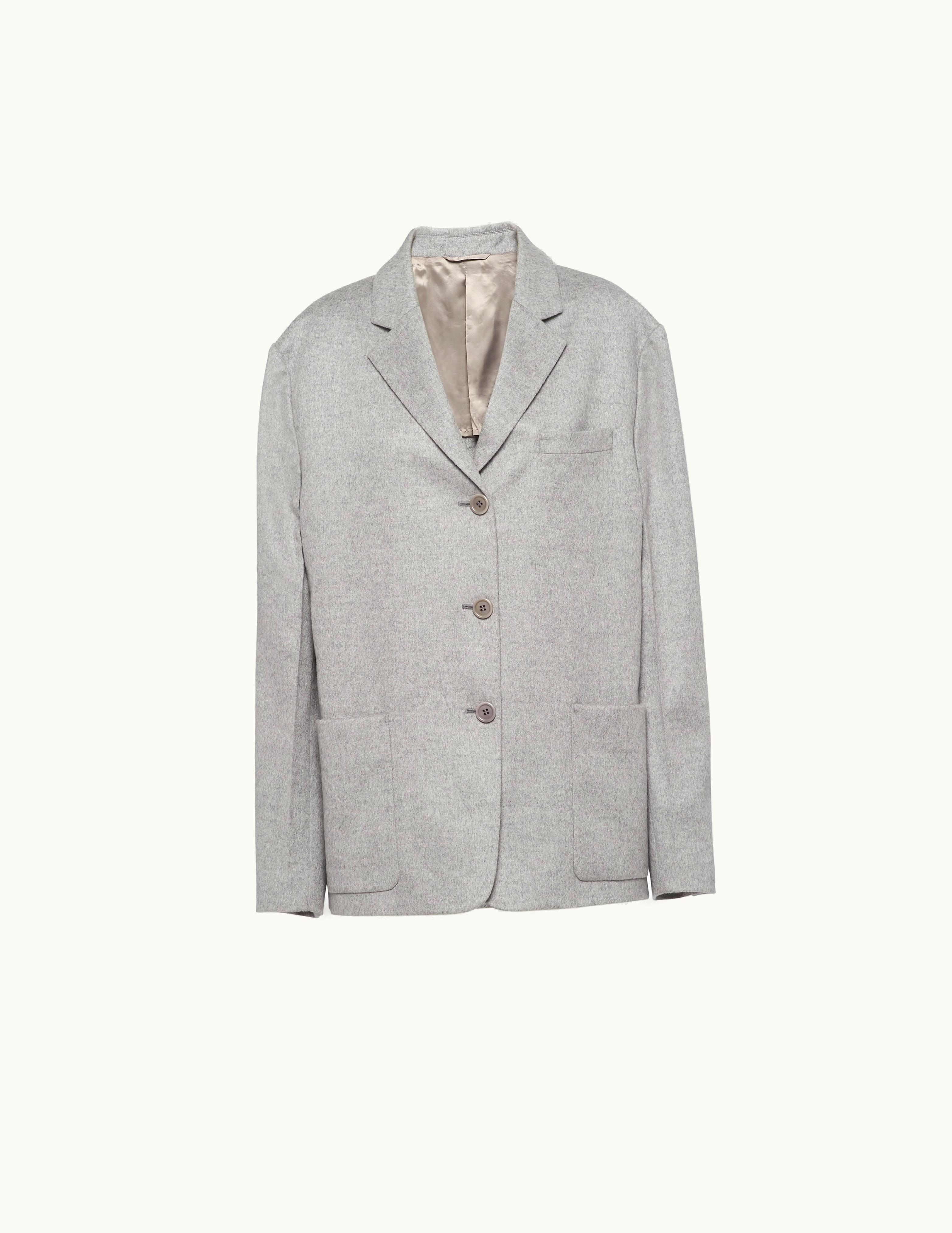 Prada Prada Marble Gray Single-breasted Cashmere Jacket