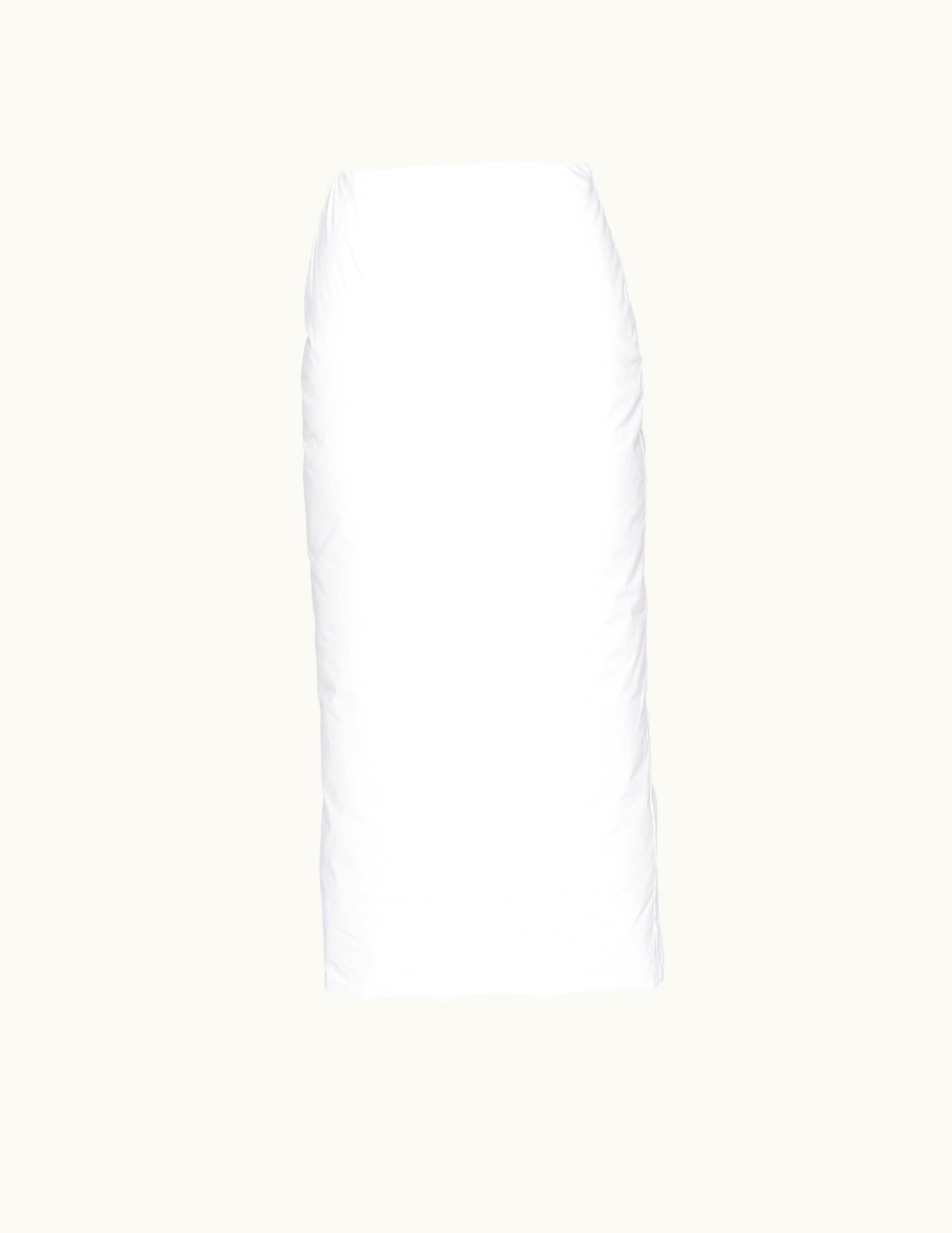 Prada Prada White / Cream Padded Cotton Pencil Skirt