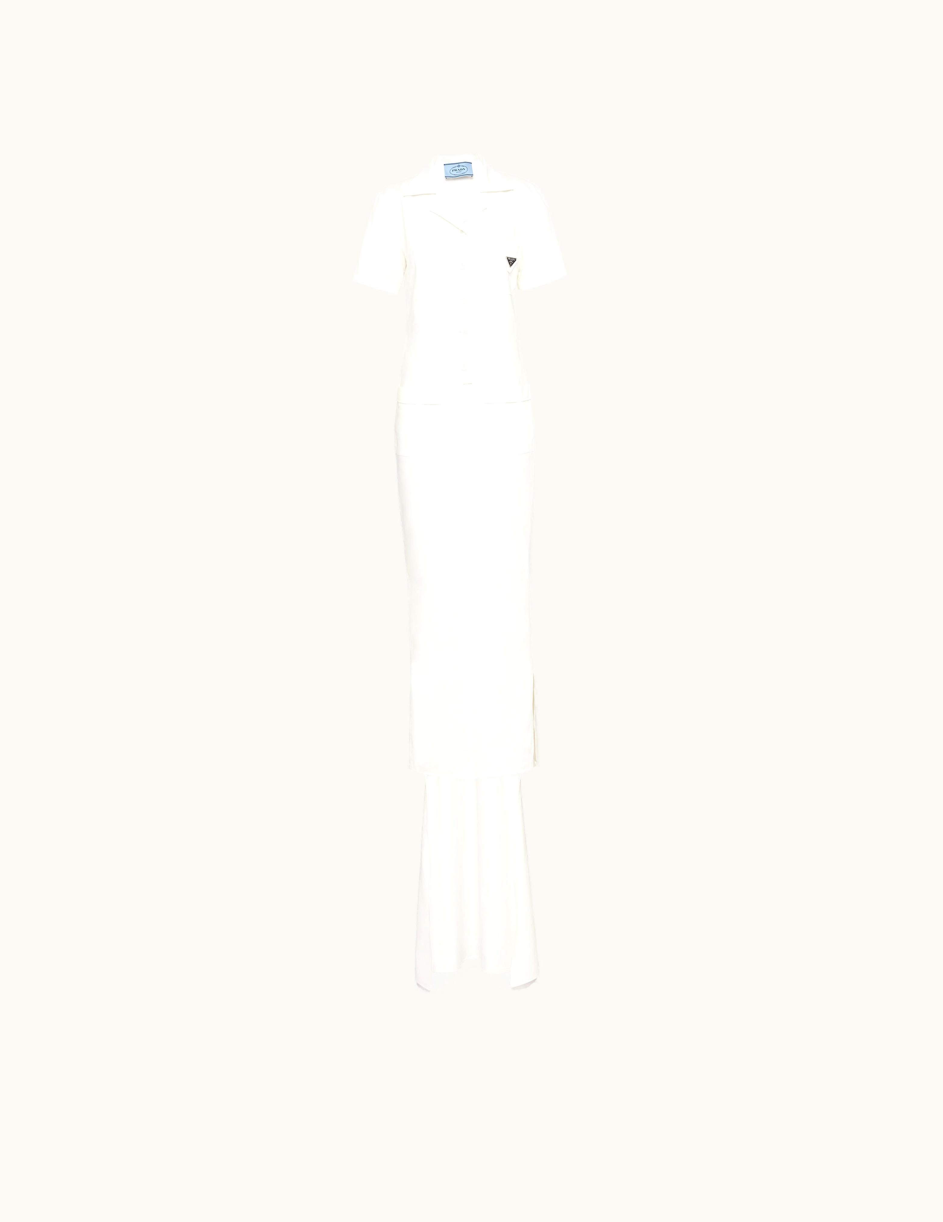 Prada Prada Long Gabardine Column Dress White
