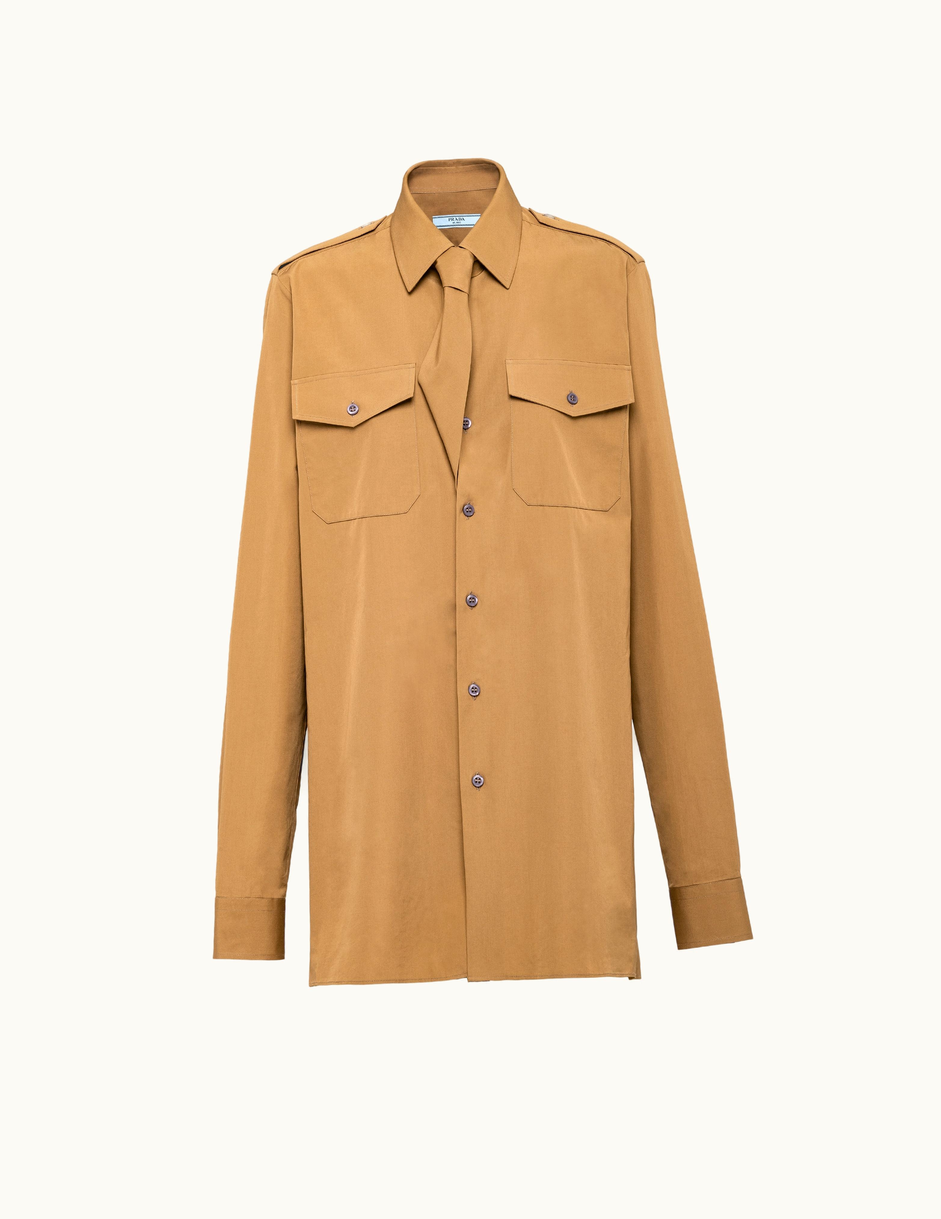 Prada Prada Cork Beige Poplin Shirt