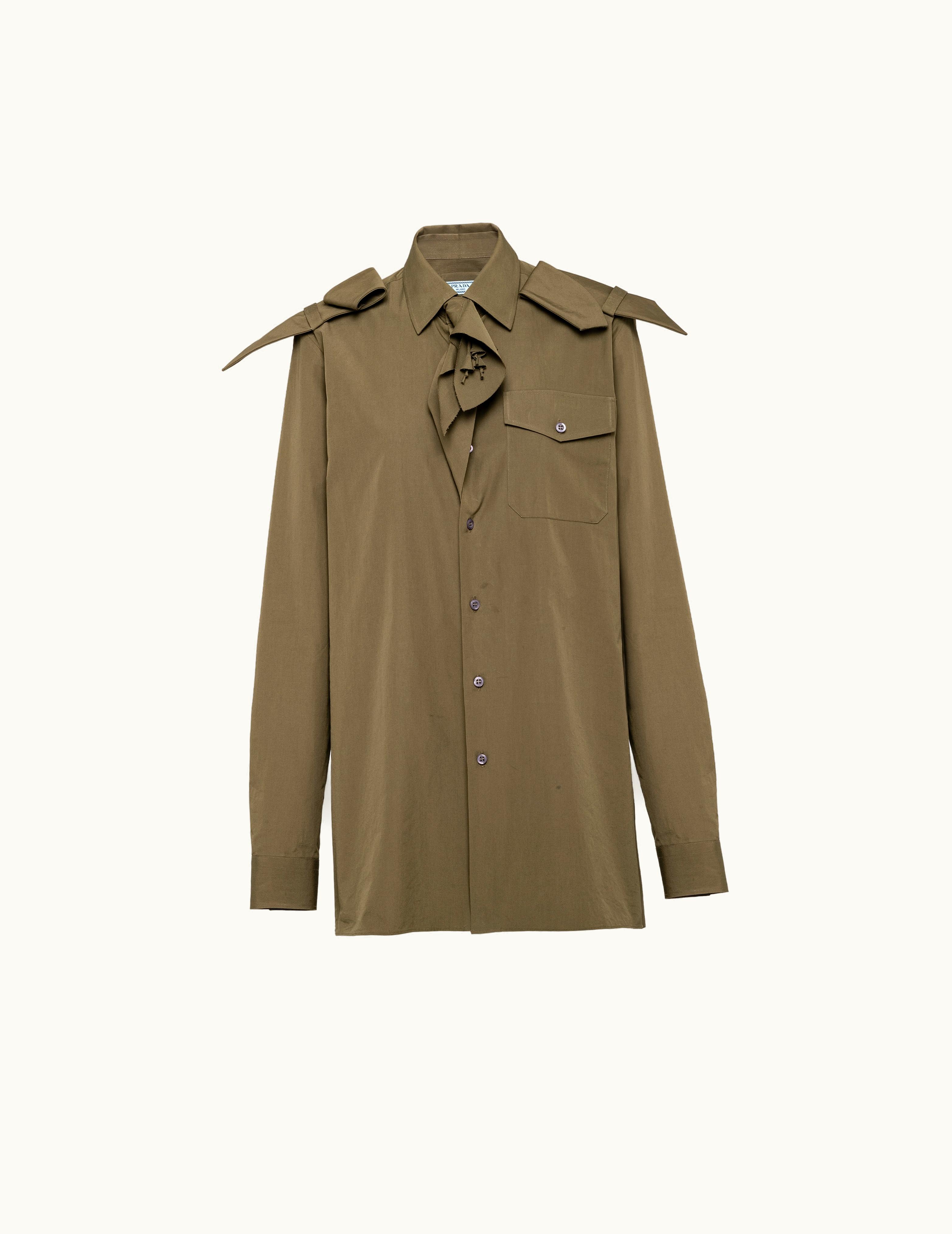 Prada Prada Camouflage Green Poplin Shirt