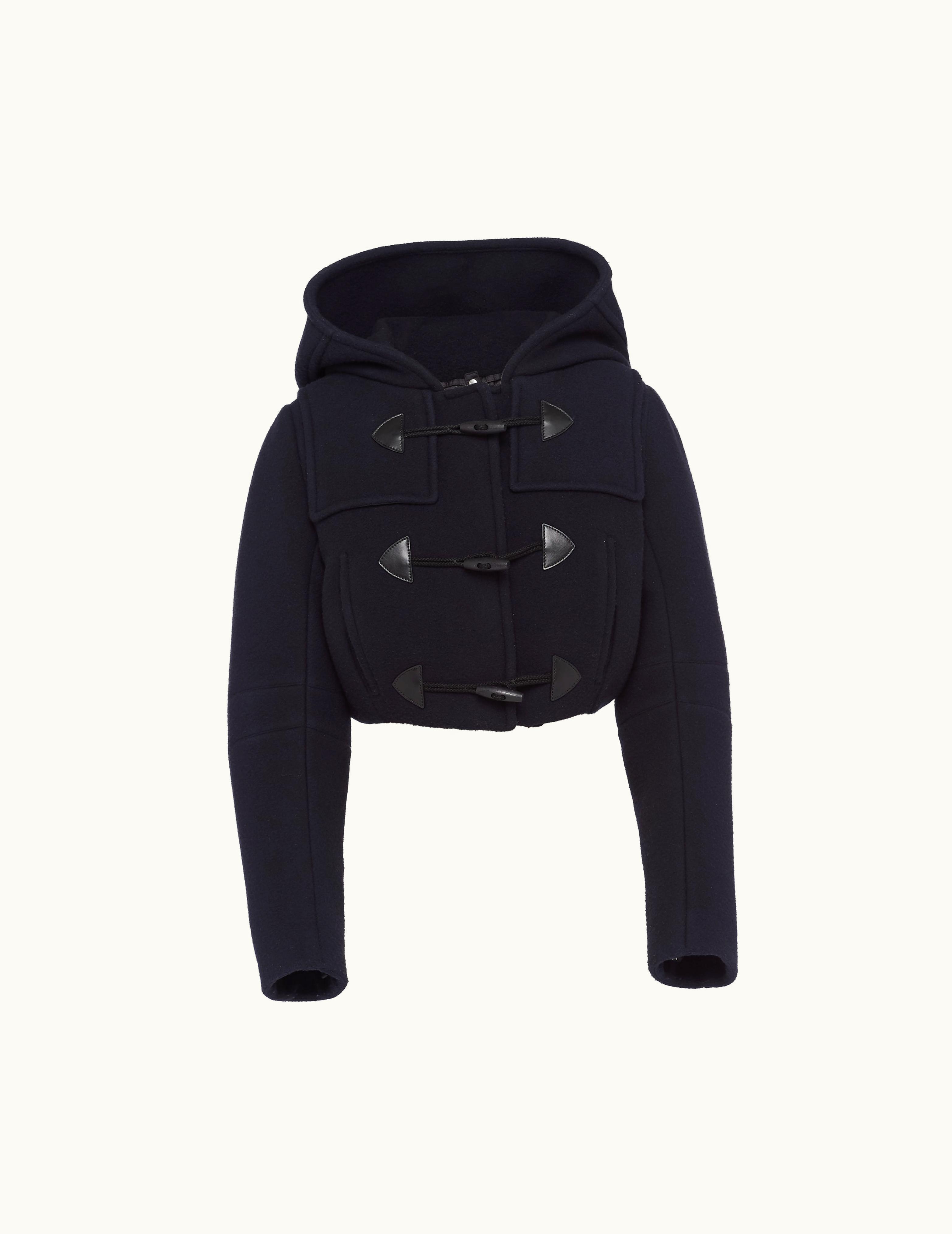 Prada Prada Navy Cropped Duffle Jacket