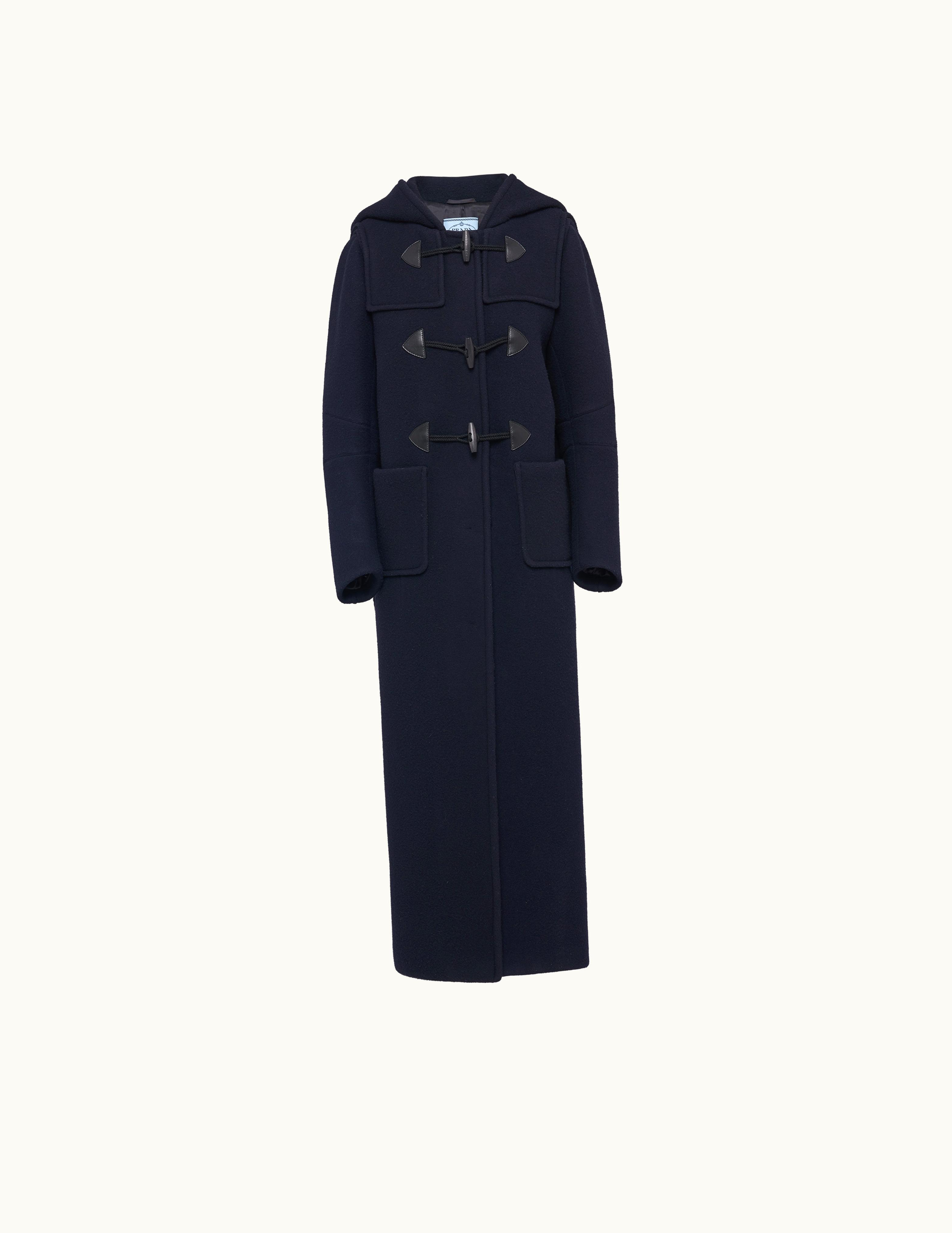 Prada Prada Navy Single-breasted Velour Cloth Coat