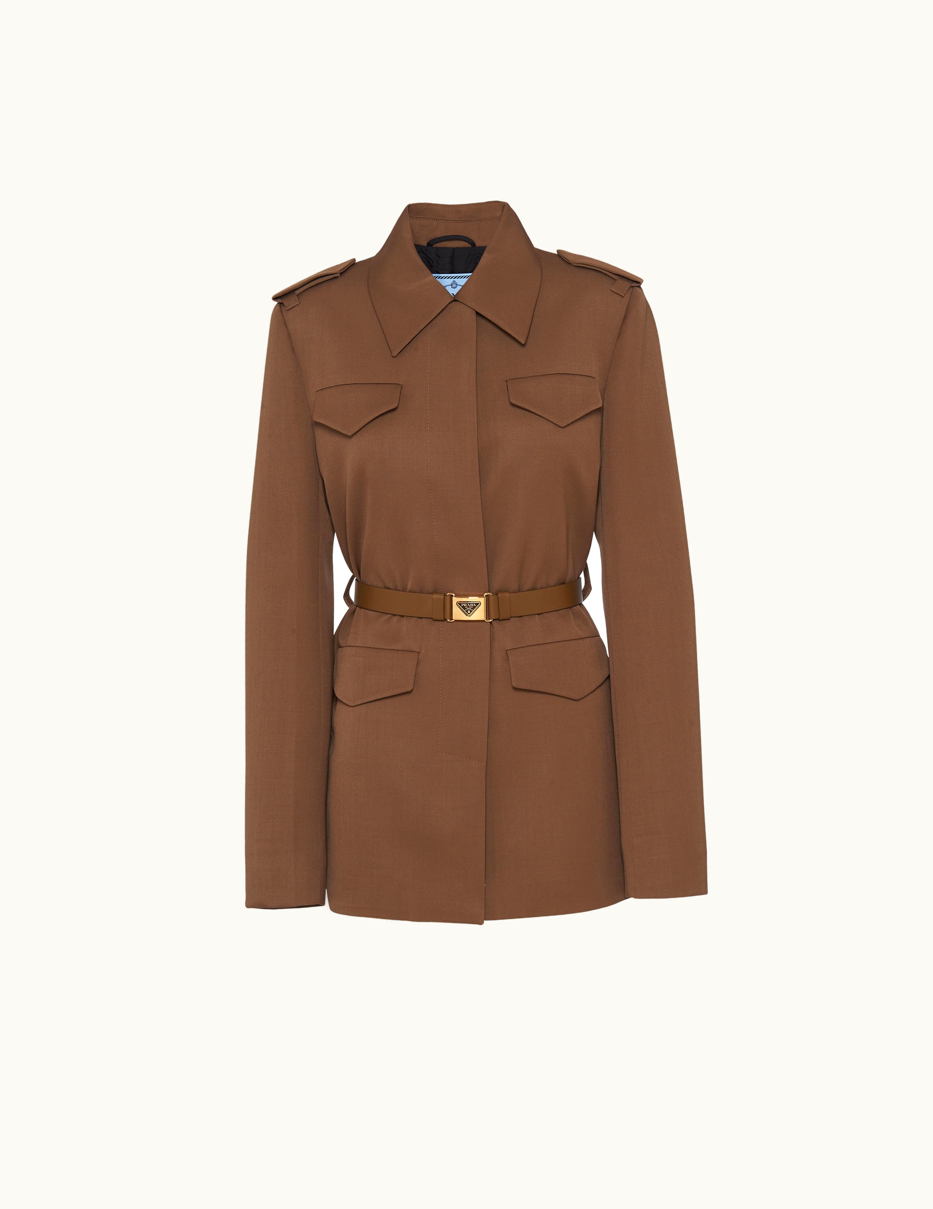 Prada Prada Cork Beige Single-breasted Gabardine Jacket