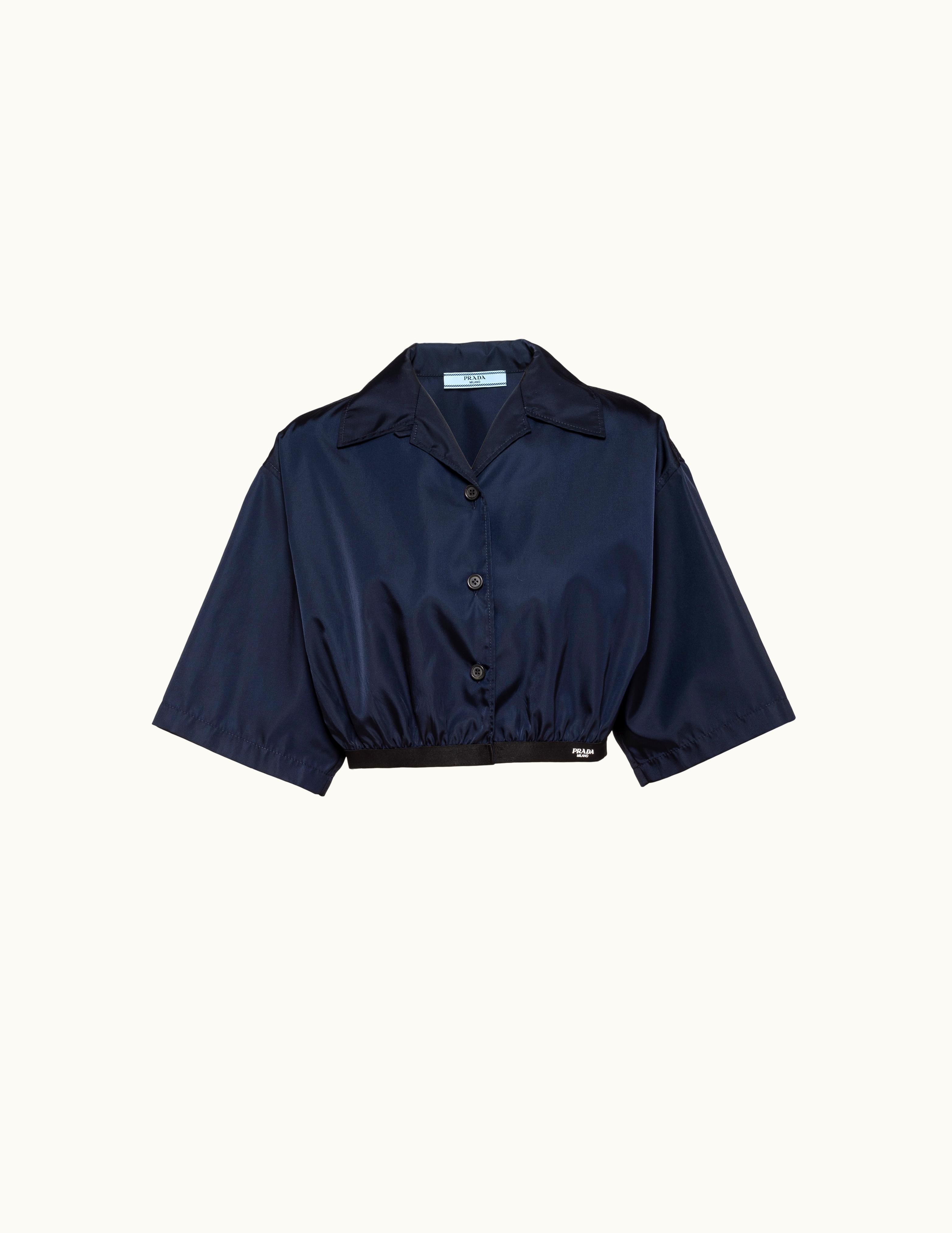 Prada Prada Tailored Fit Blue Re-nylon Shirt