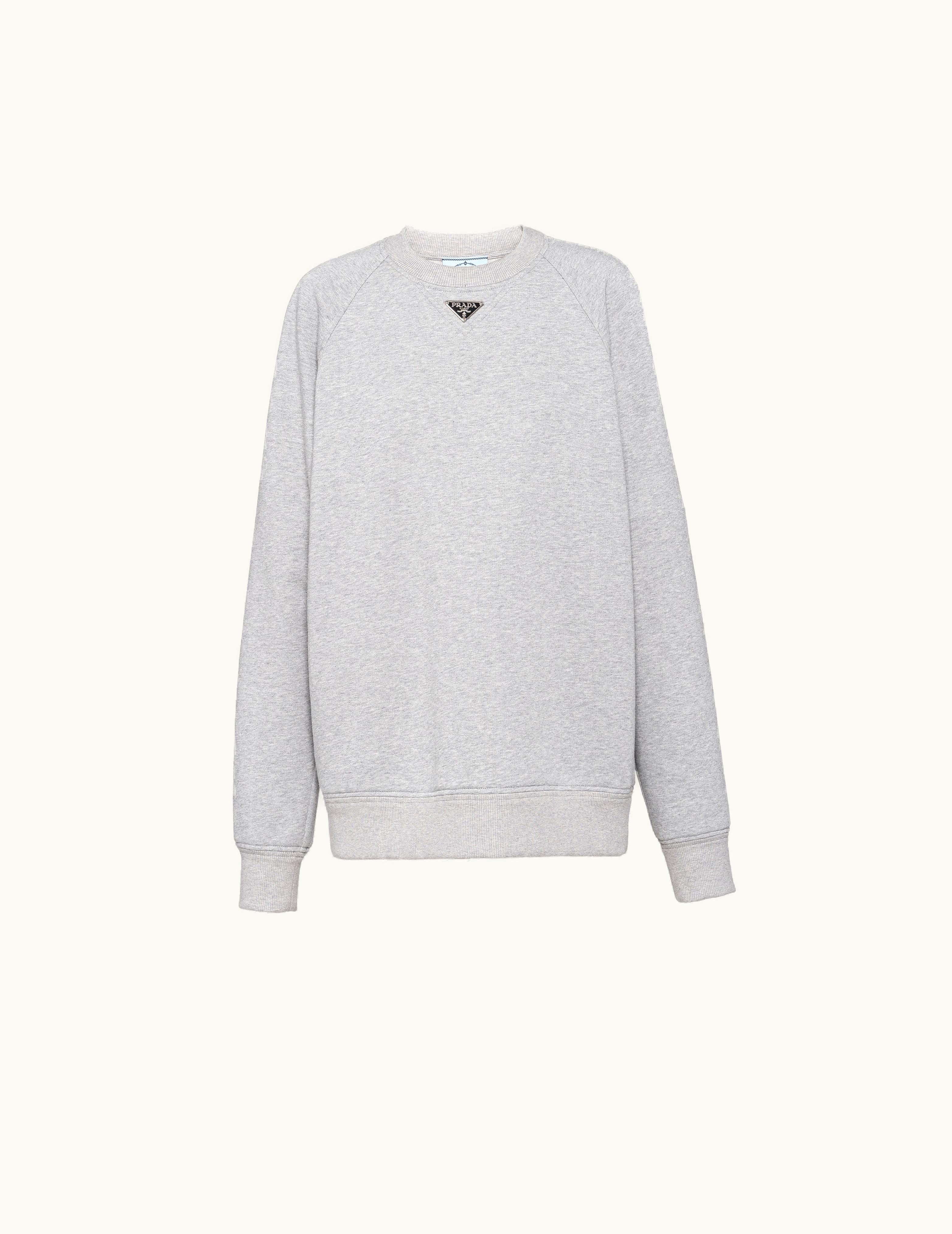 Prada Prada Grey Long-sleeved Cotton Sweatshirt