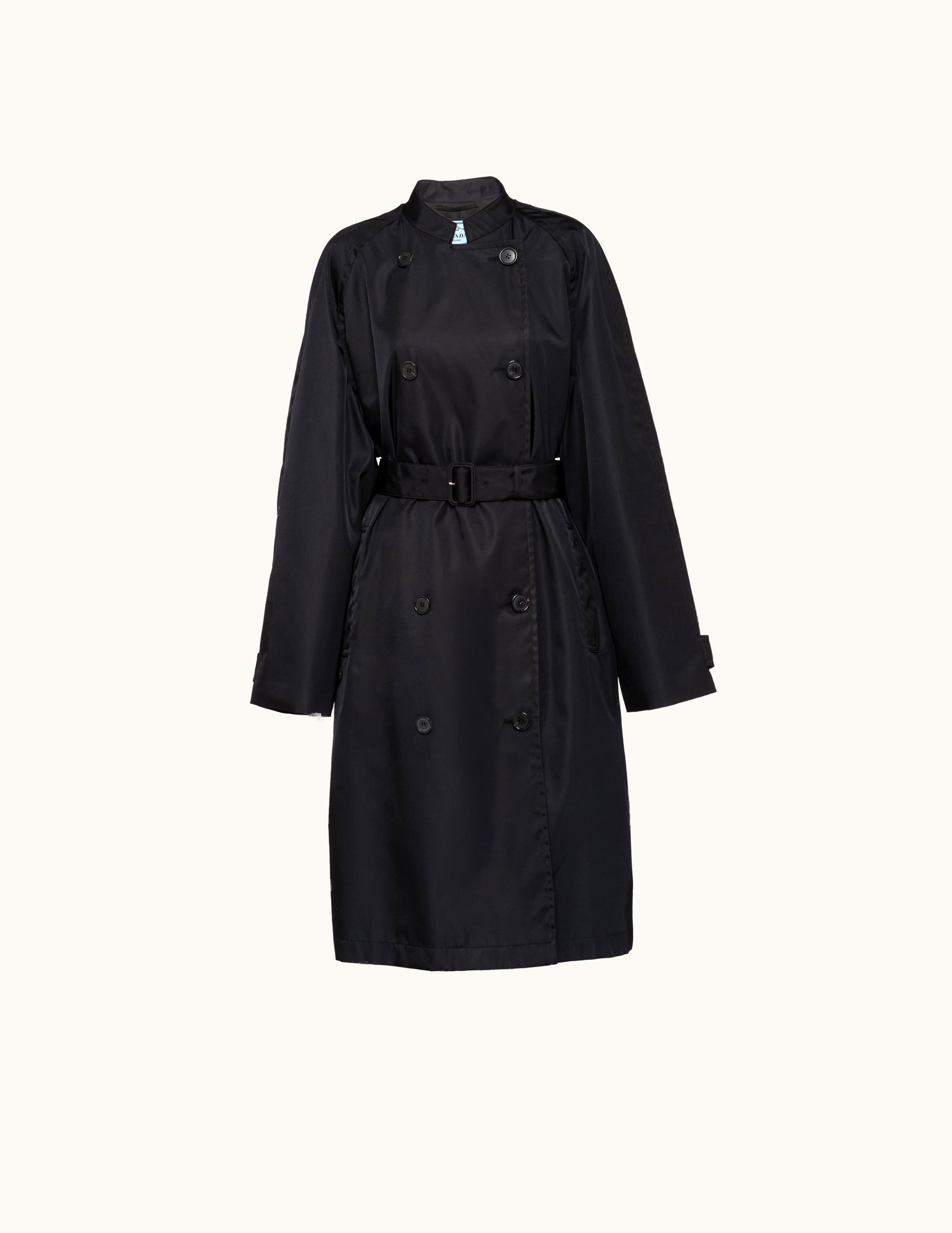 Prada Prada Black Re-nylon Double-Breasted Trench Coat