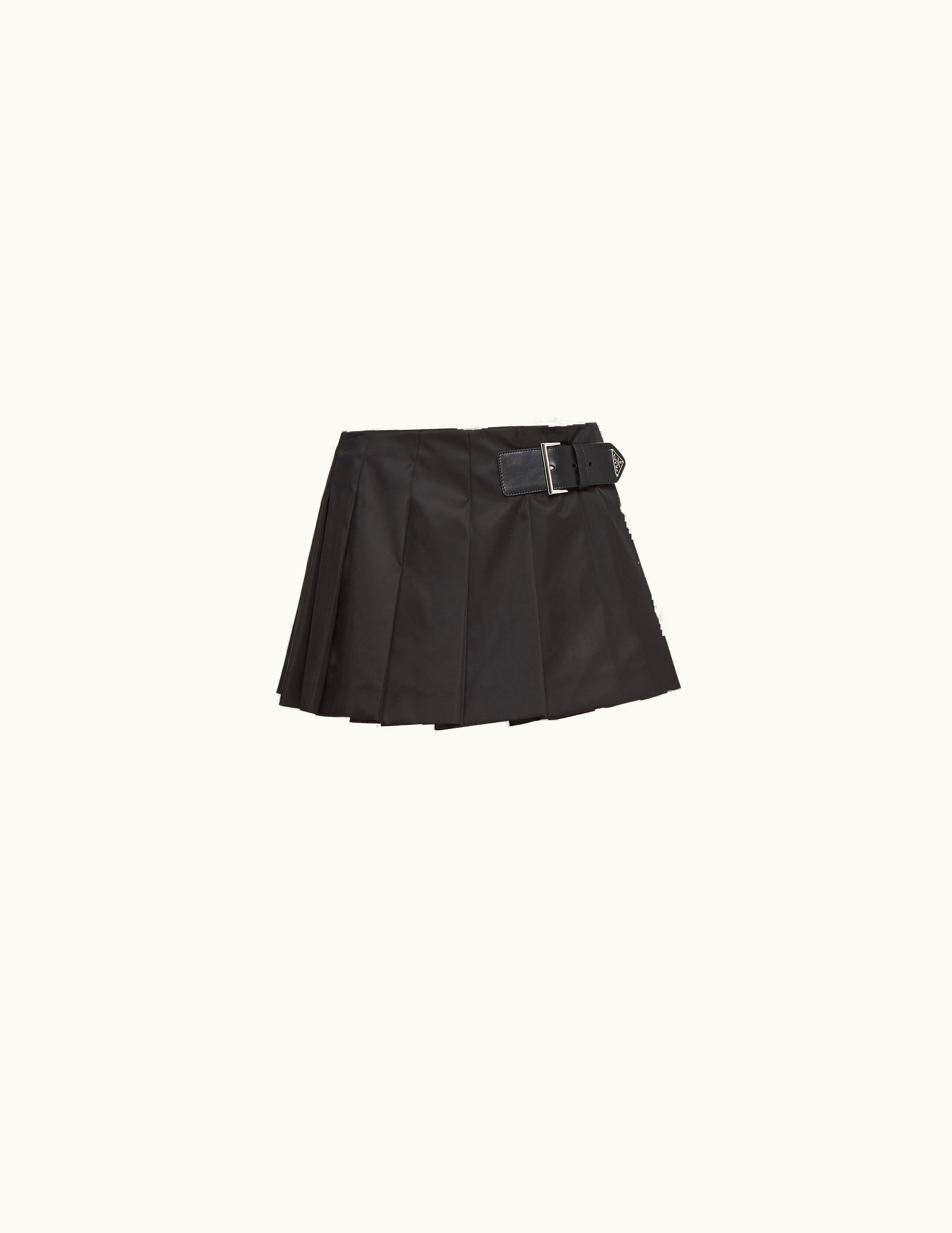 Prada Prada Black Pleated Re-nylon Miniskirt