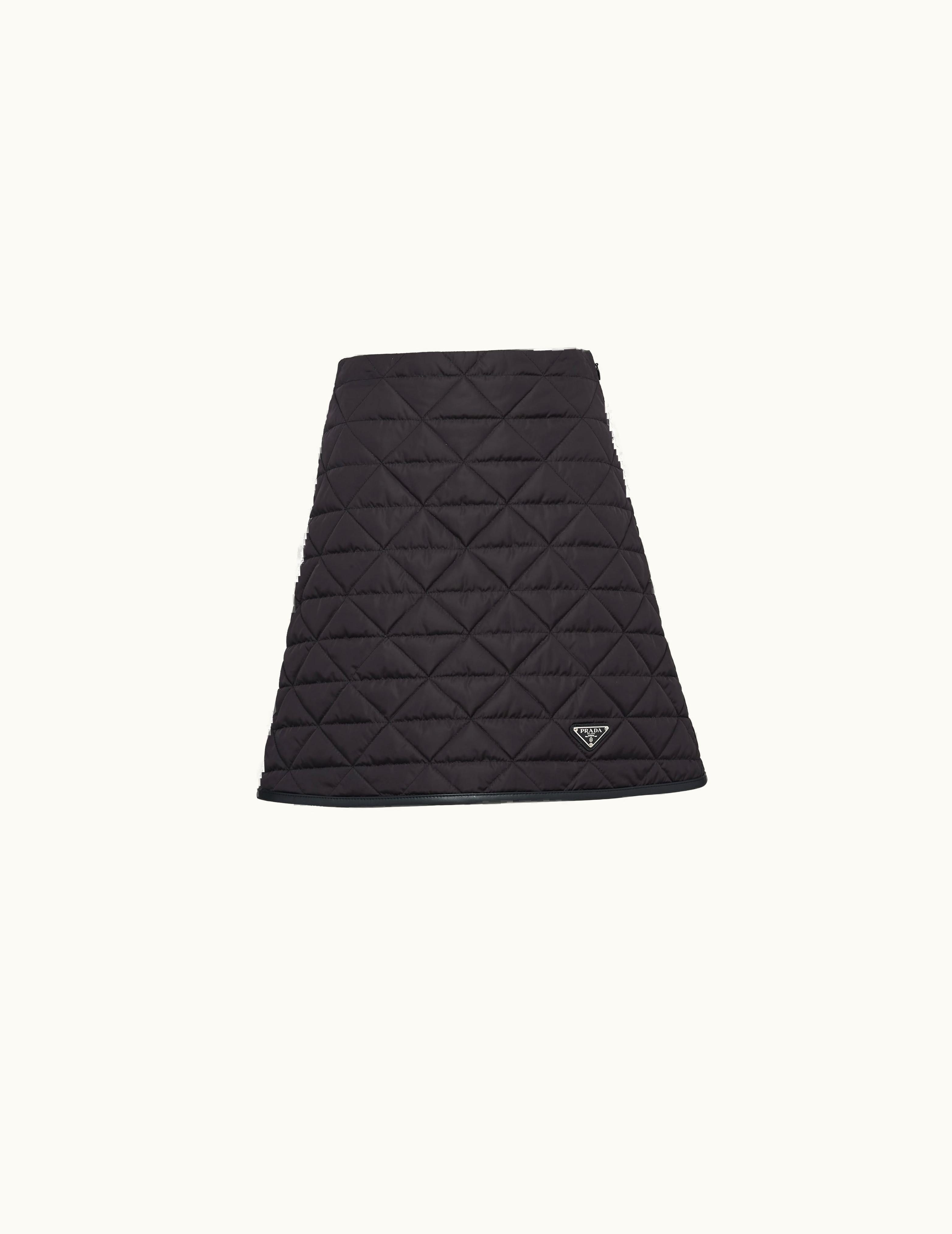 Prada Prada Black Re-nylon Quilted Miniskirt