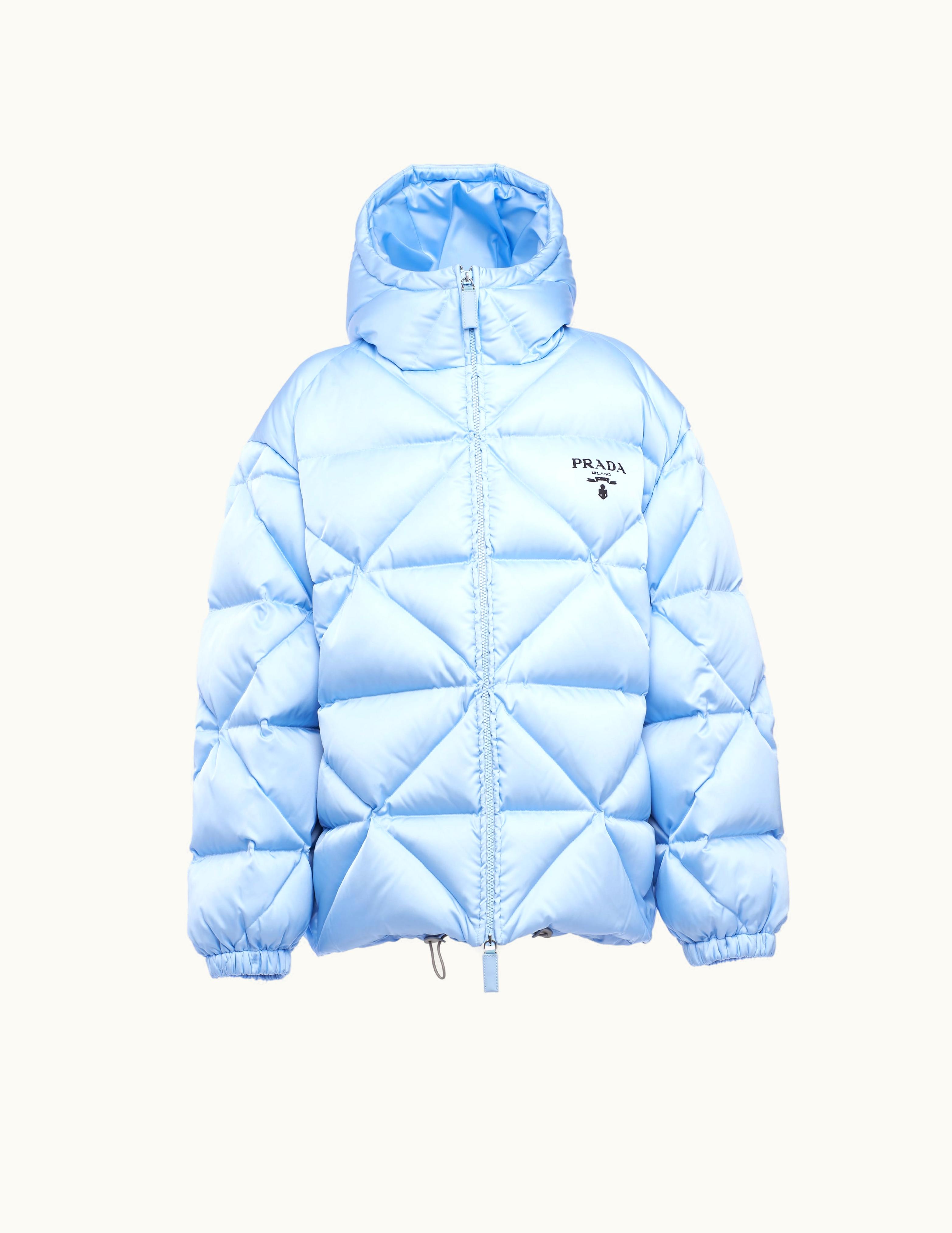 Prada Prada Light Blue Oversized Re-nylon Gabardine Down Jacket