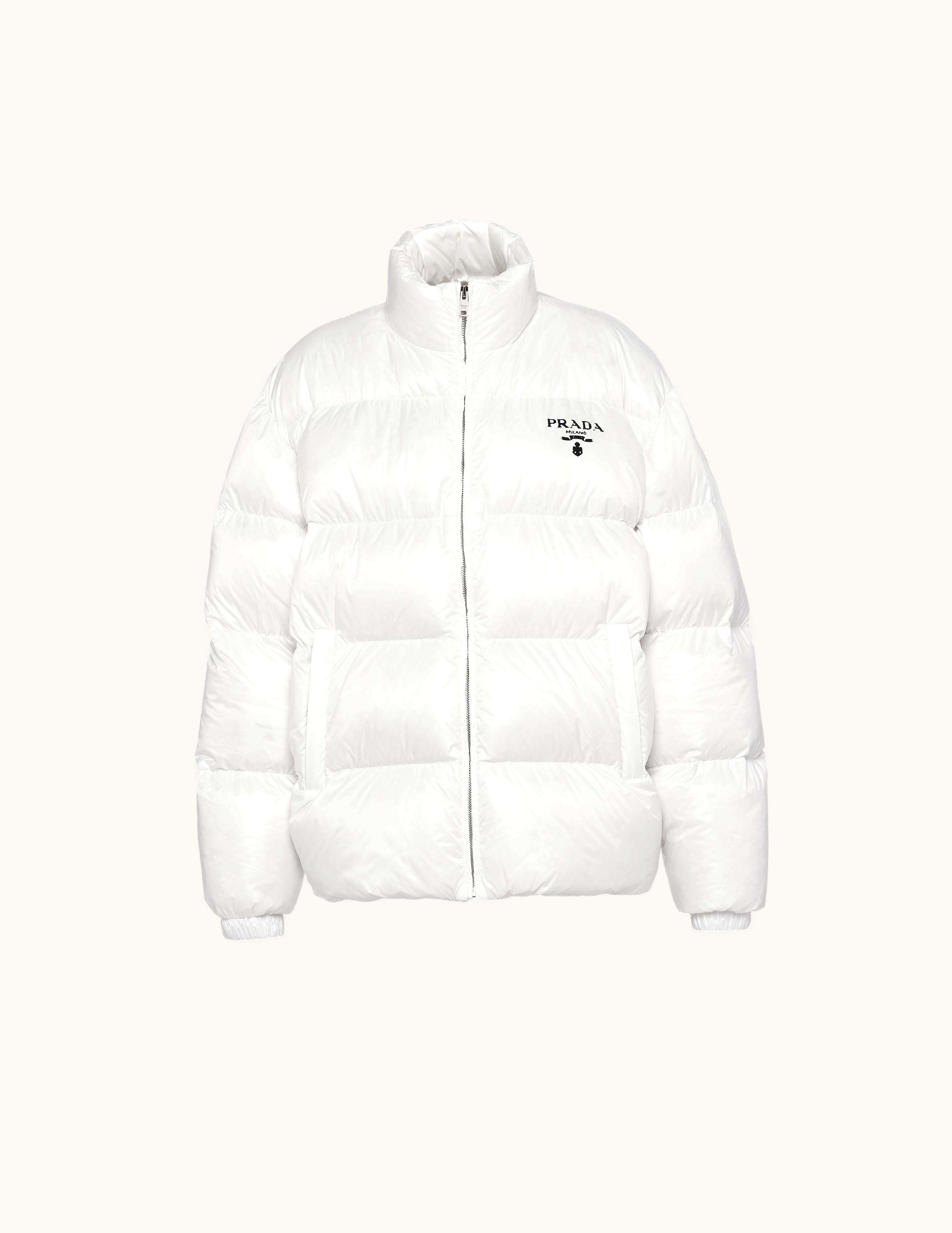 Prada Prada White Re-nylon Hooded Down Jacket