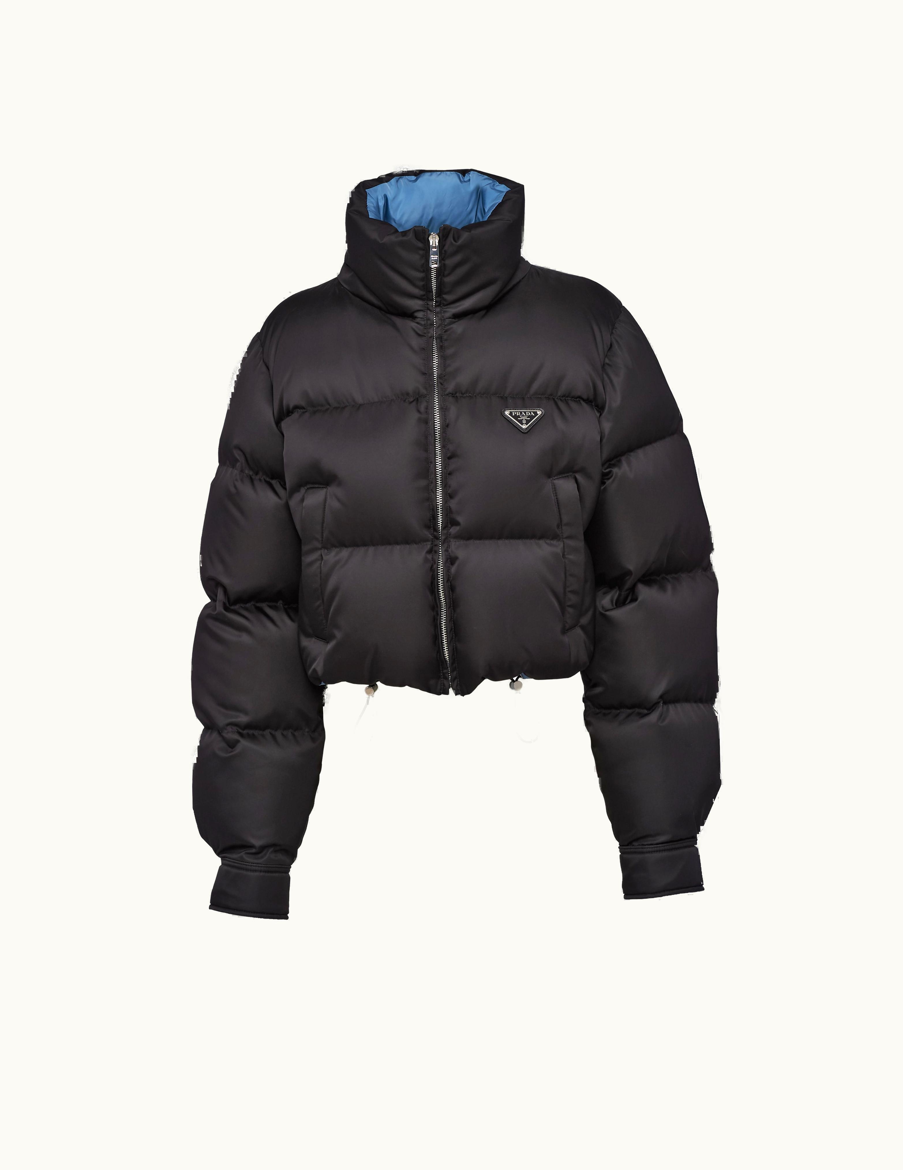 Prada Prada Black Re-nylon Cropped Down Jacket