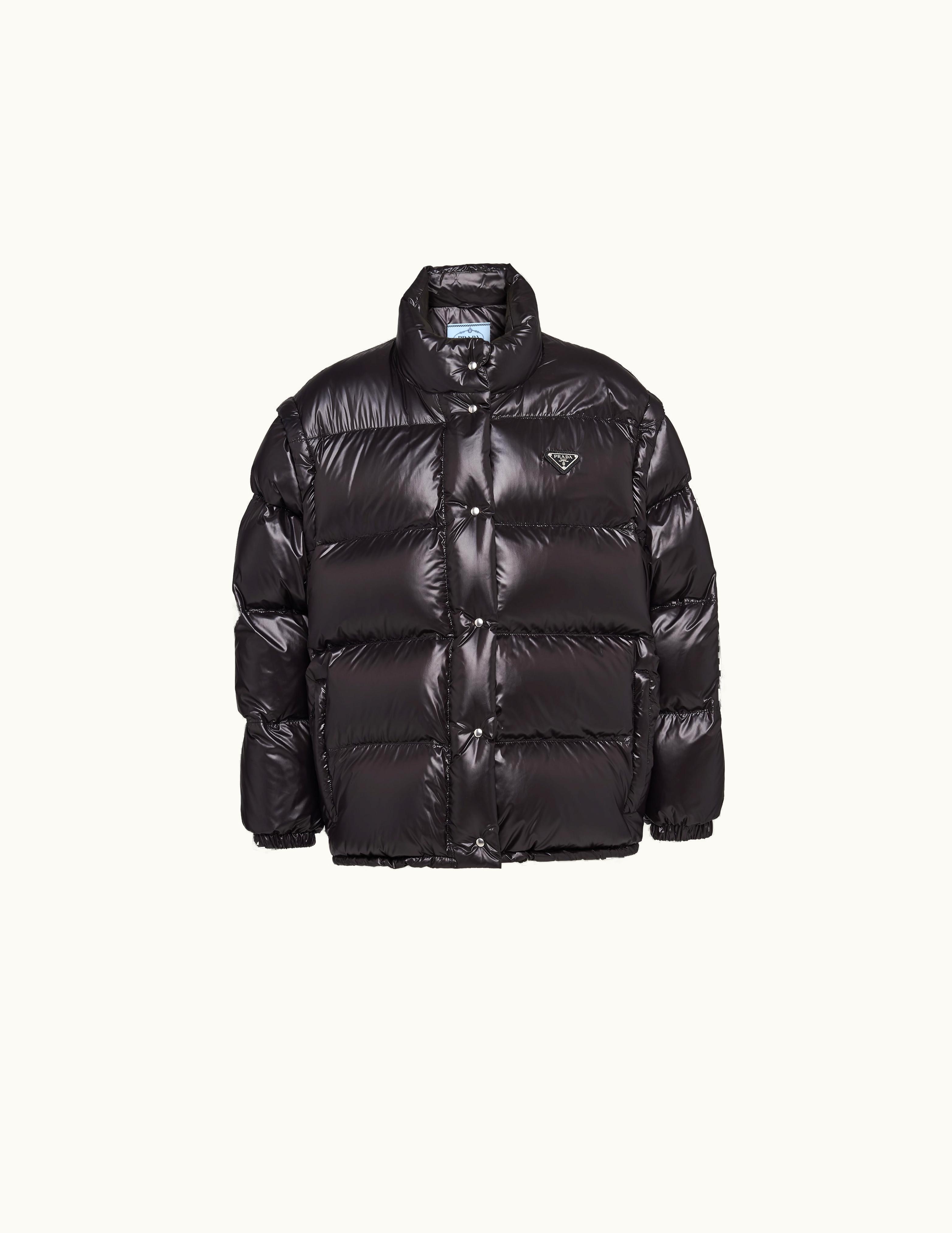 Prada Prada Black Re-nylon Convertible Down Jacket