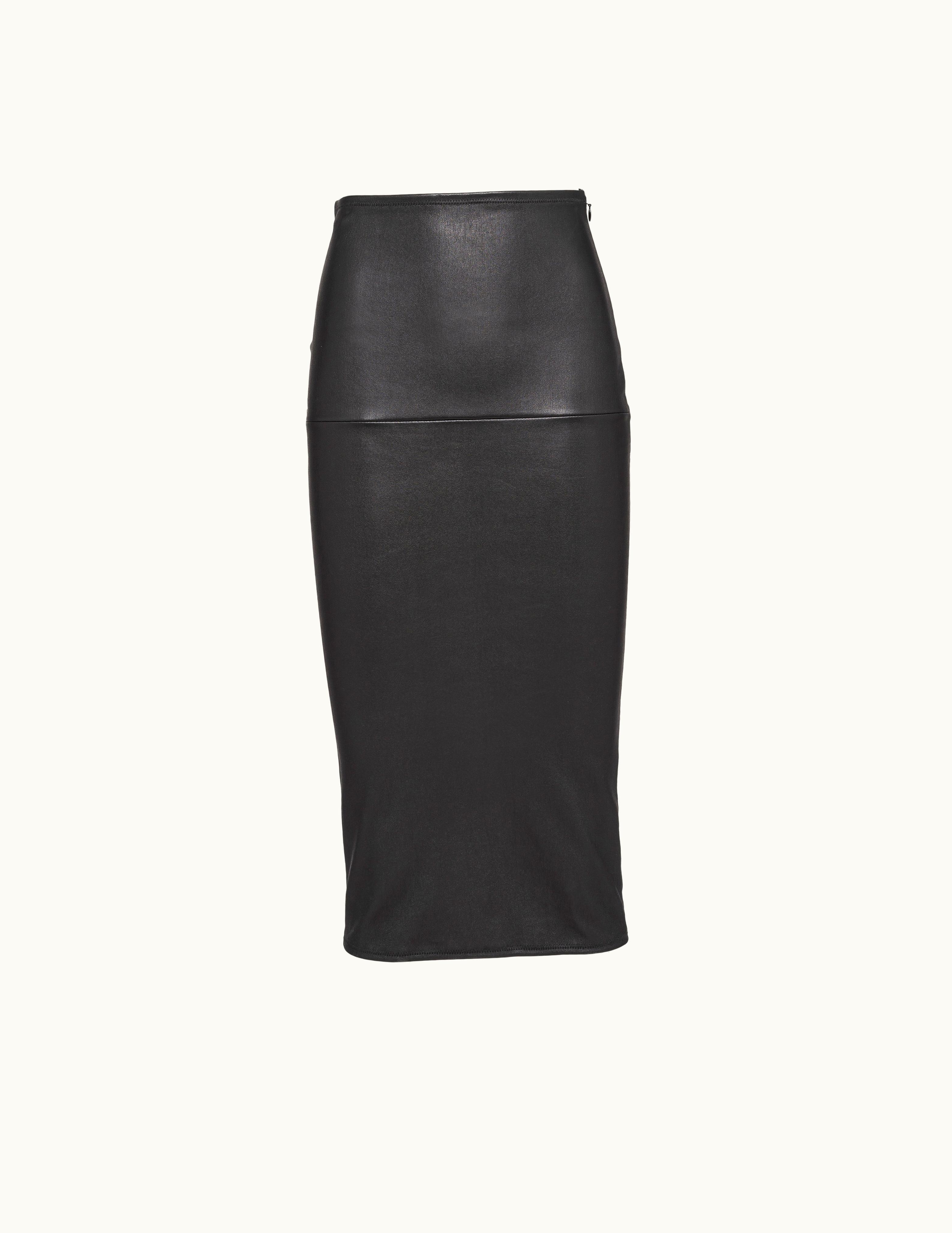 Prada Prada Black Stretch Nappa Leather Skirt