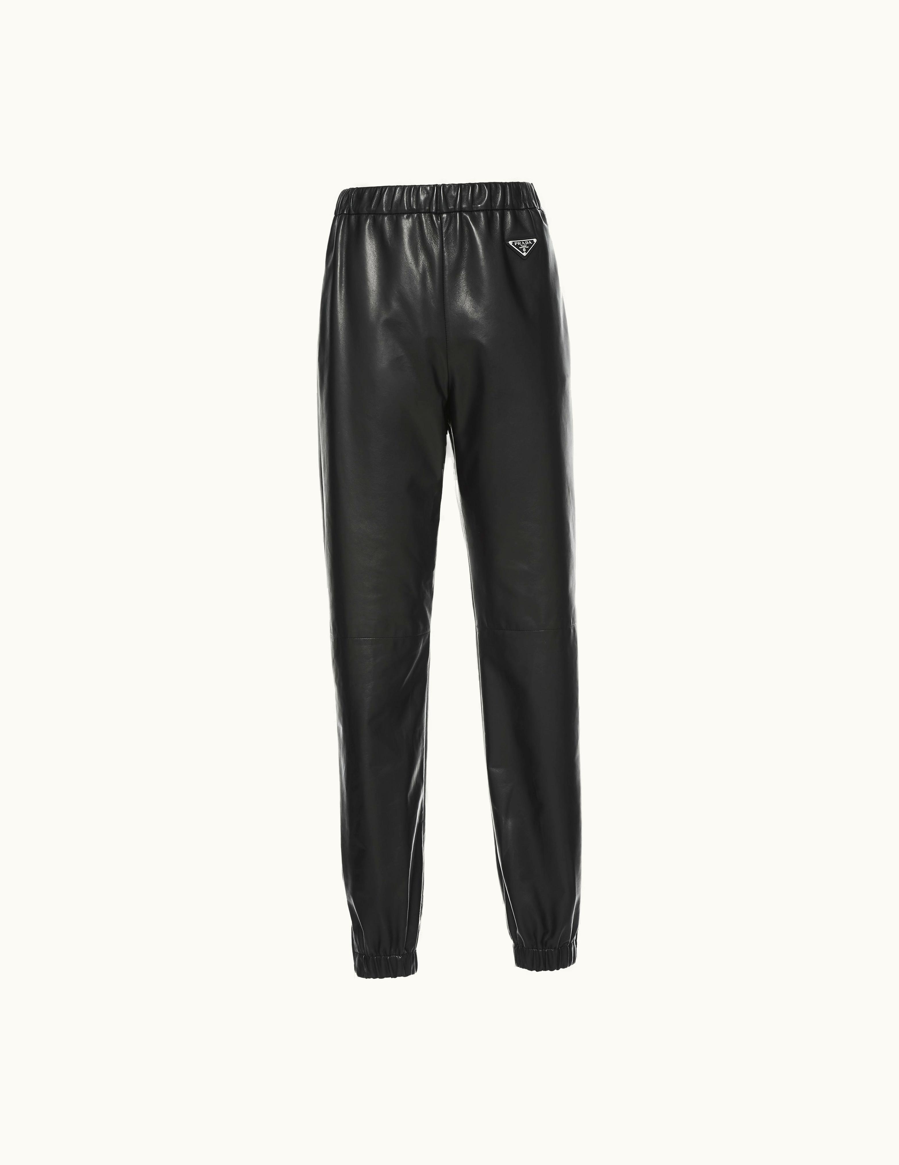 Prada Prada Black Nappa Leather Joggers
