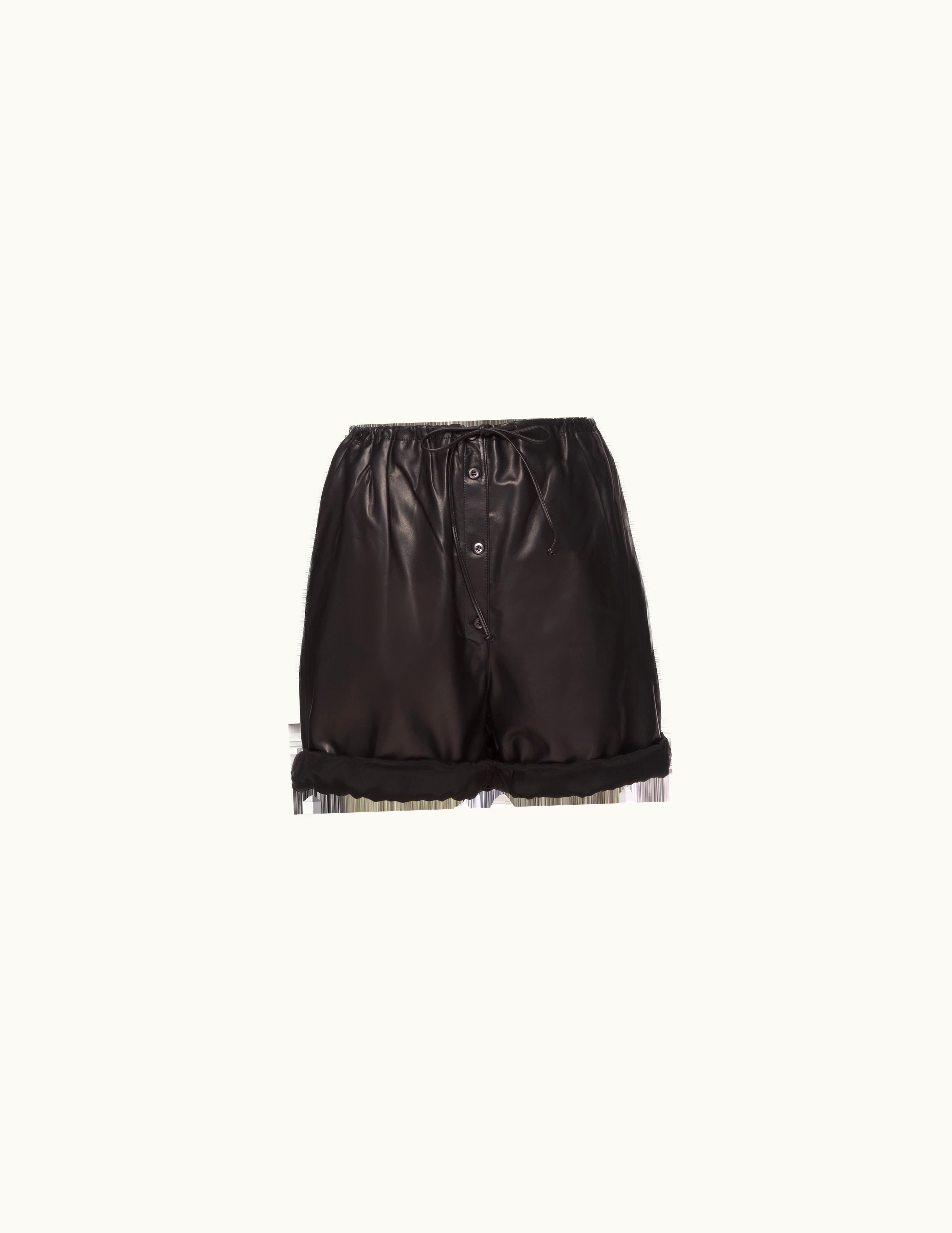 Prada Prada Black Nappa Leather Shorts
