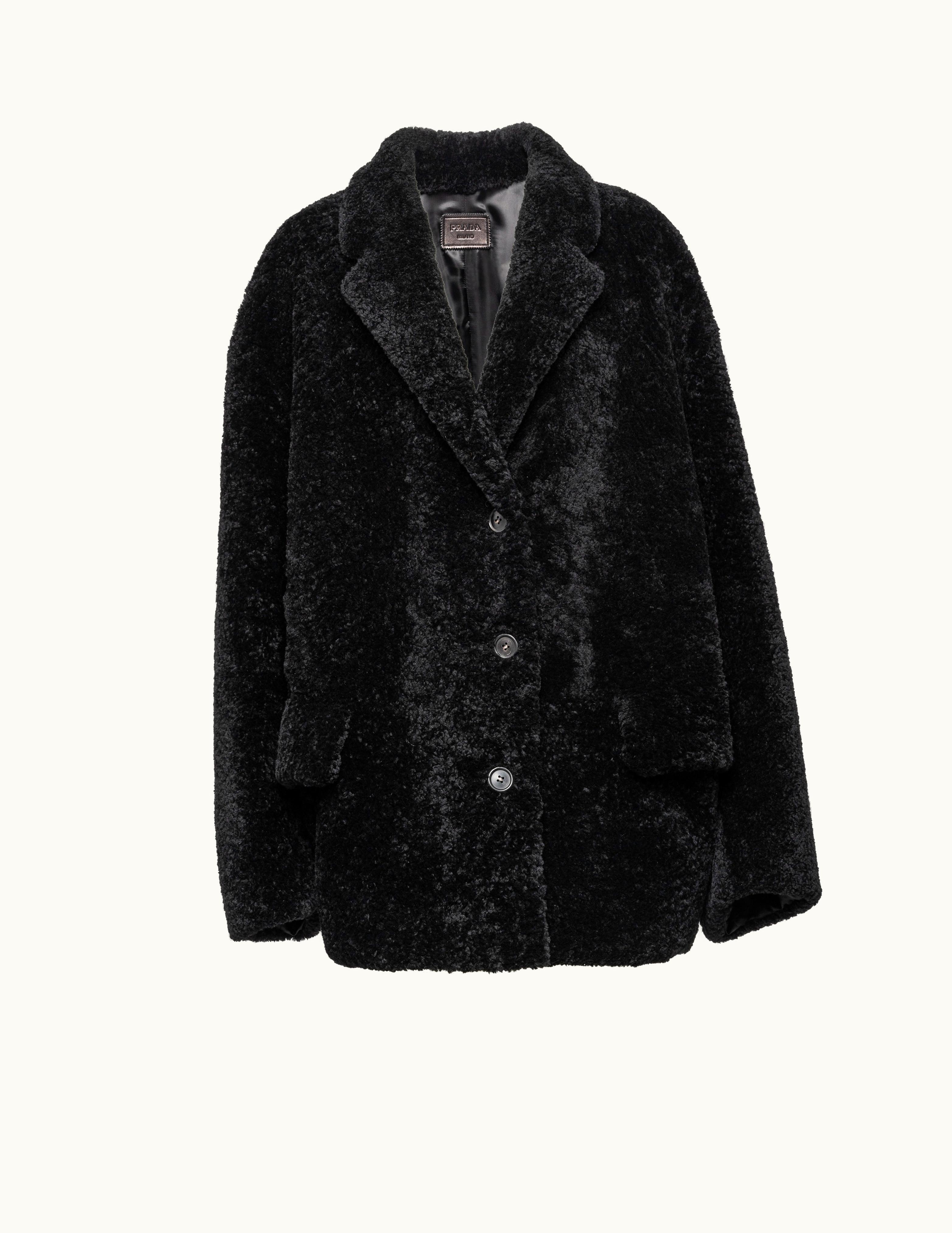 Prada Prada Black Shearling Caban Jacket