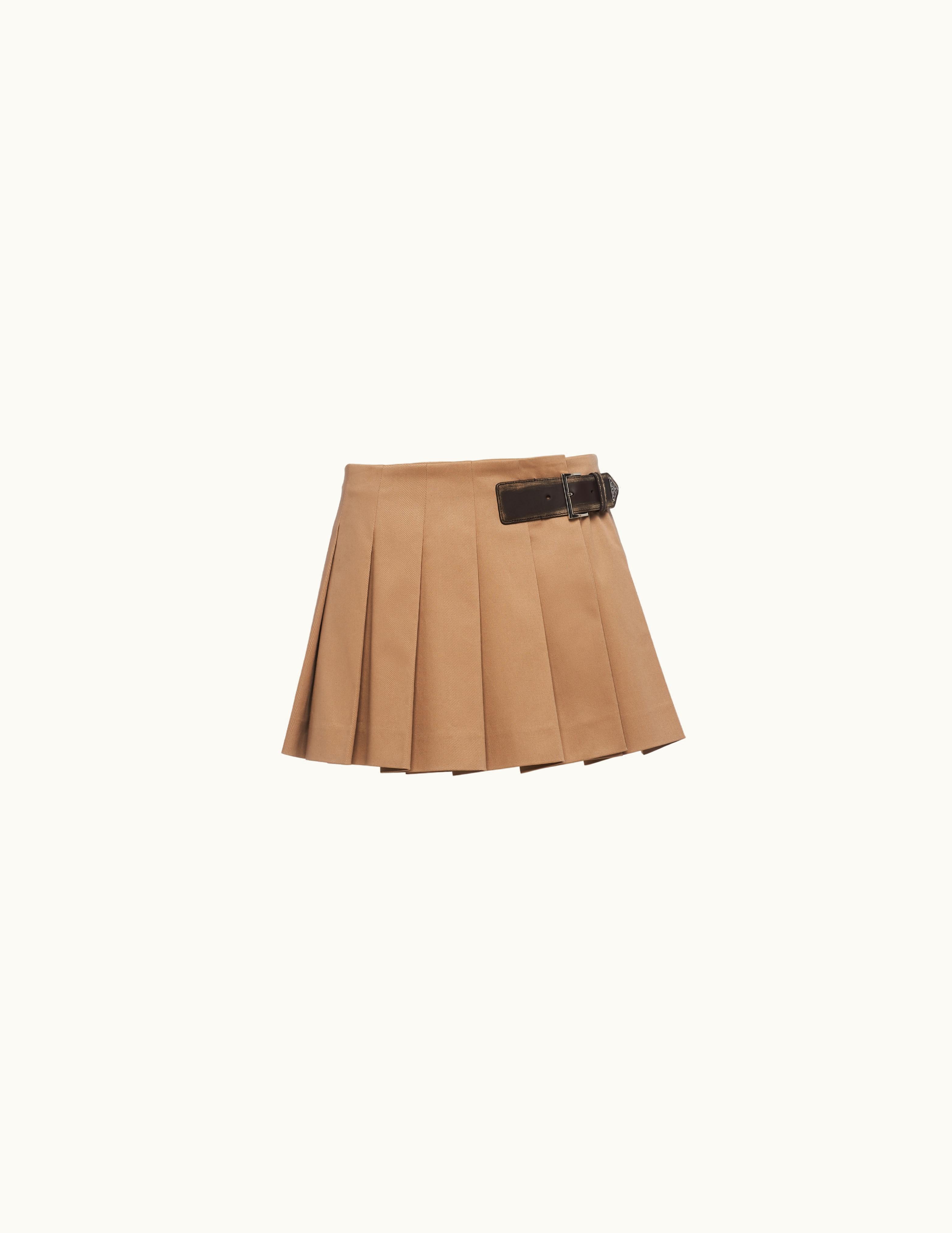 Prada Prada Khaki Gabardine Miniskirt