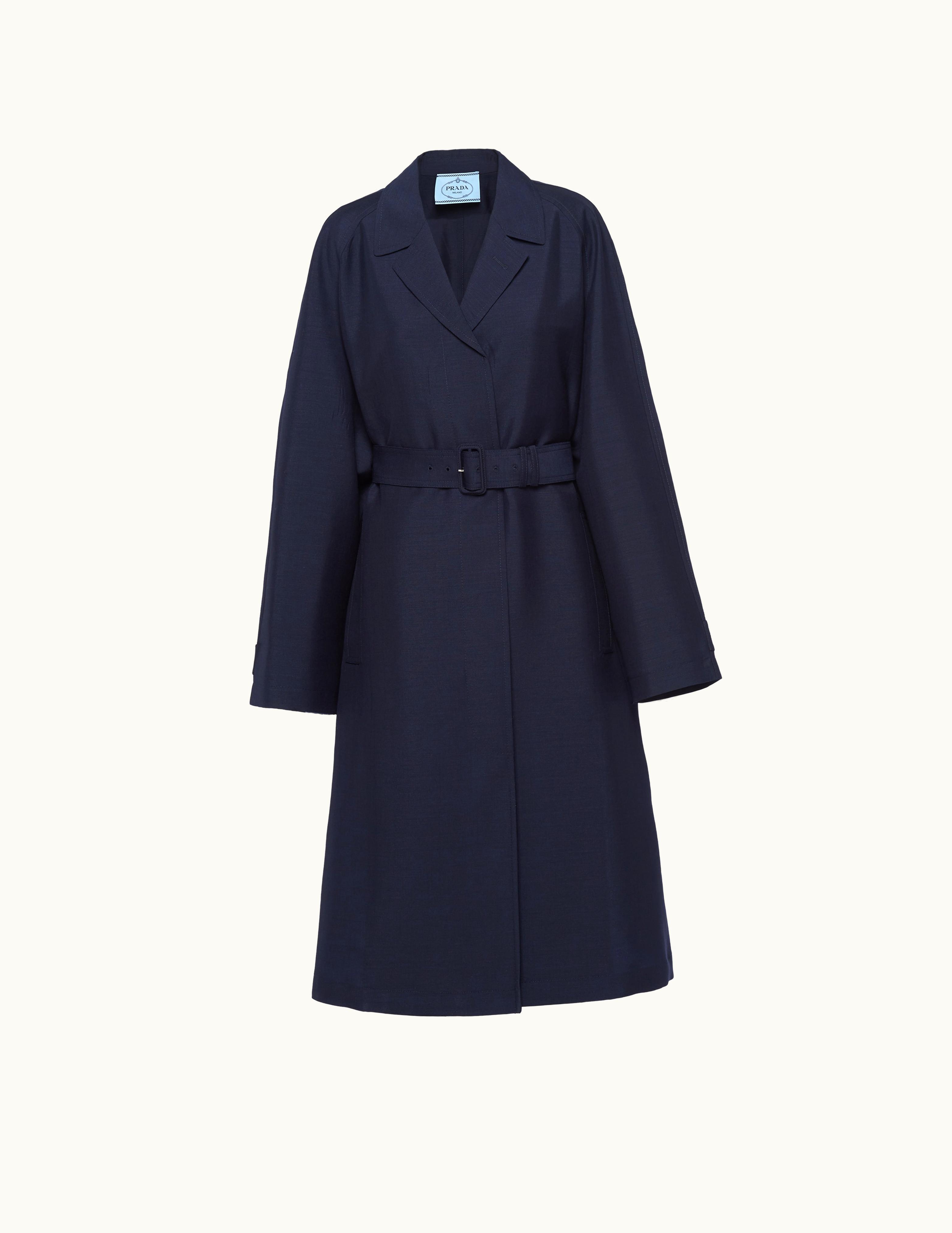 Prada Prada Navy Single-breasted Light Mohair Coat