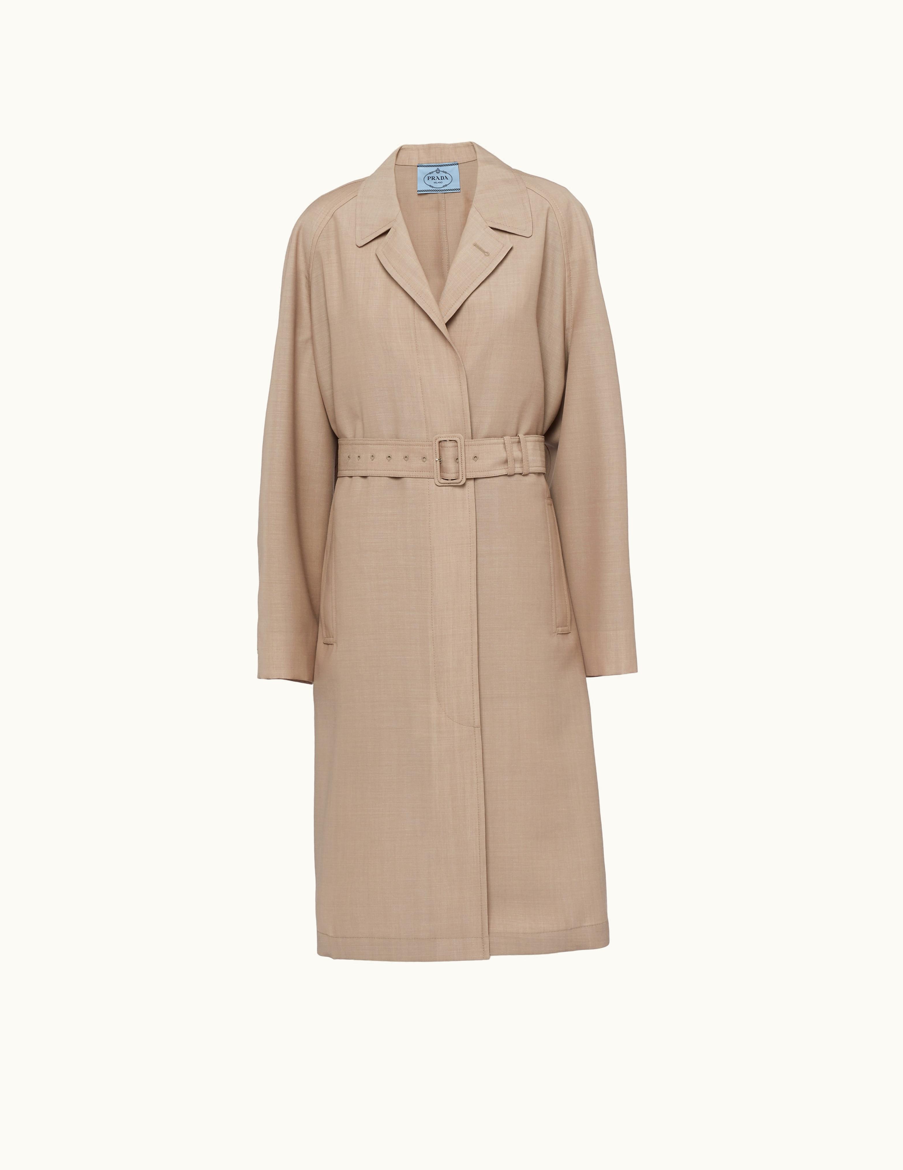 Prada Prada Cord Single-breasted Light Mohair Coat