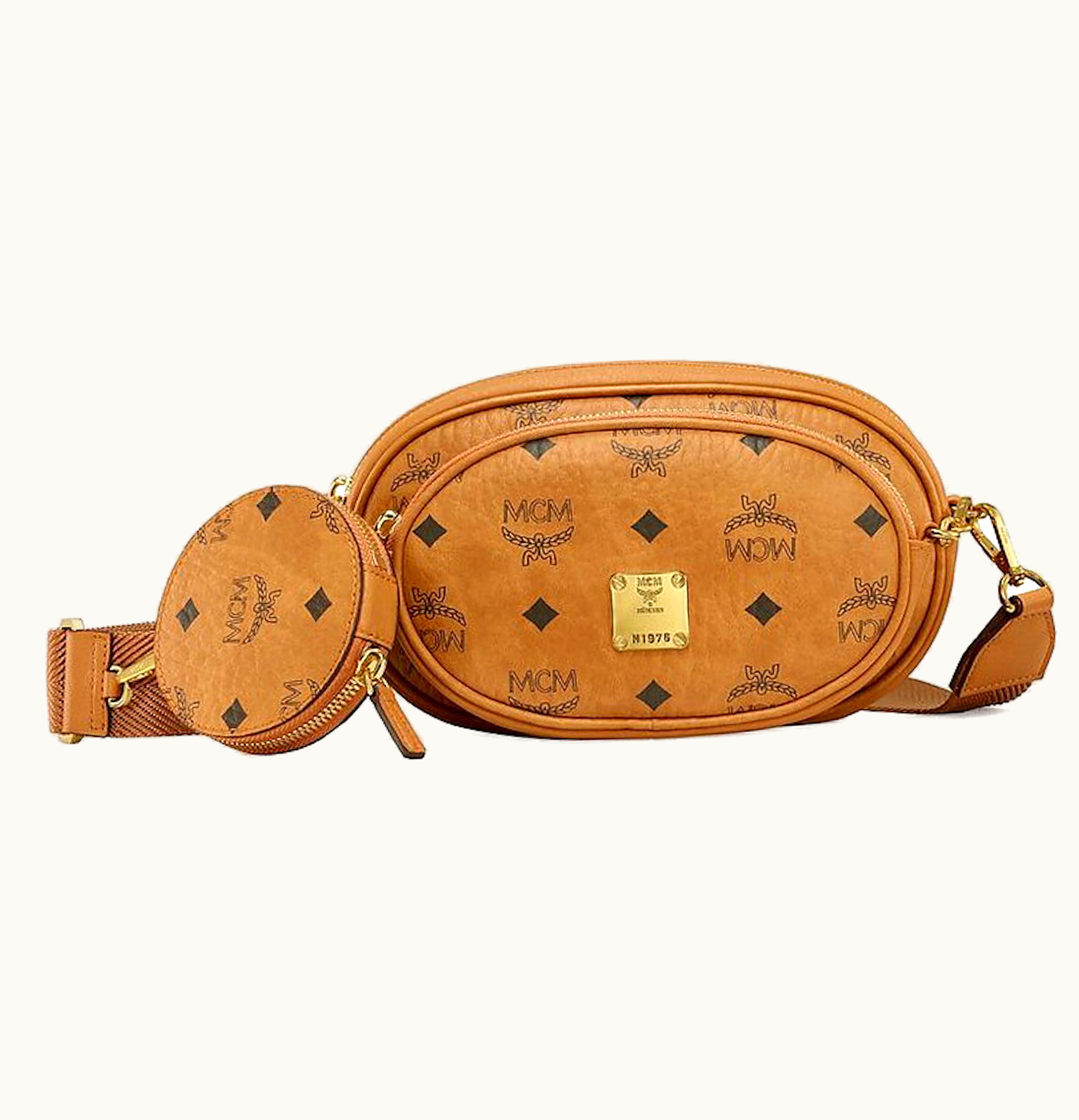MCM MCM Essential Multifunction Crossbody Small Visetos Cognac