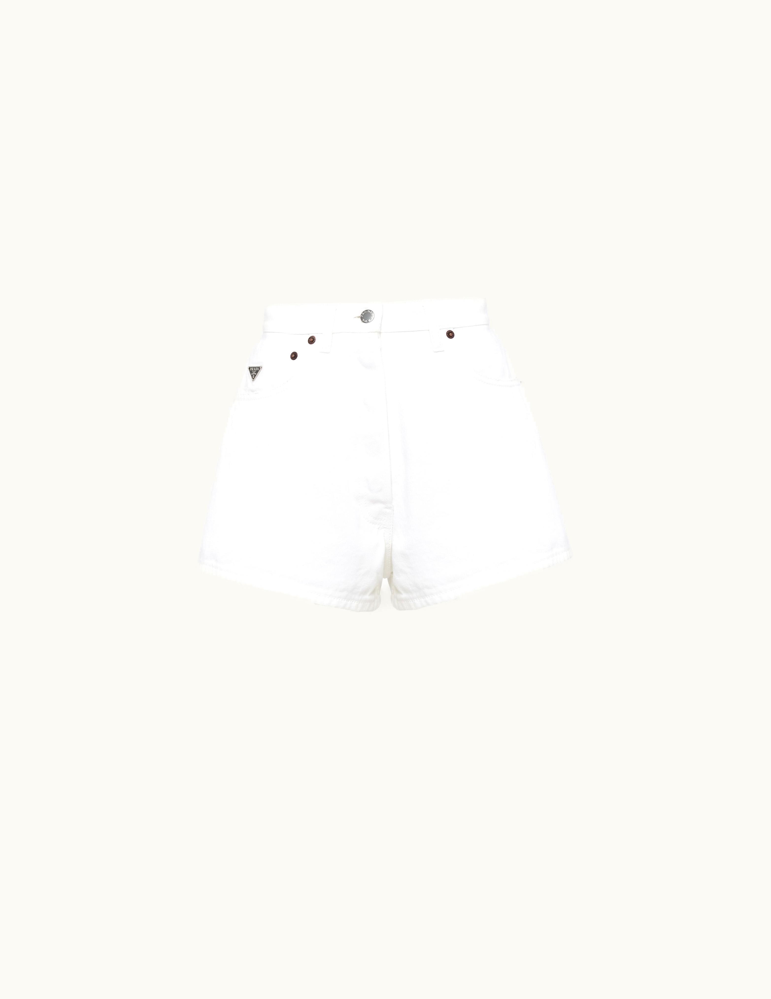 Prada Prada White Bull Denim Shorts