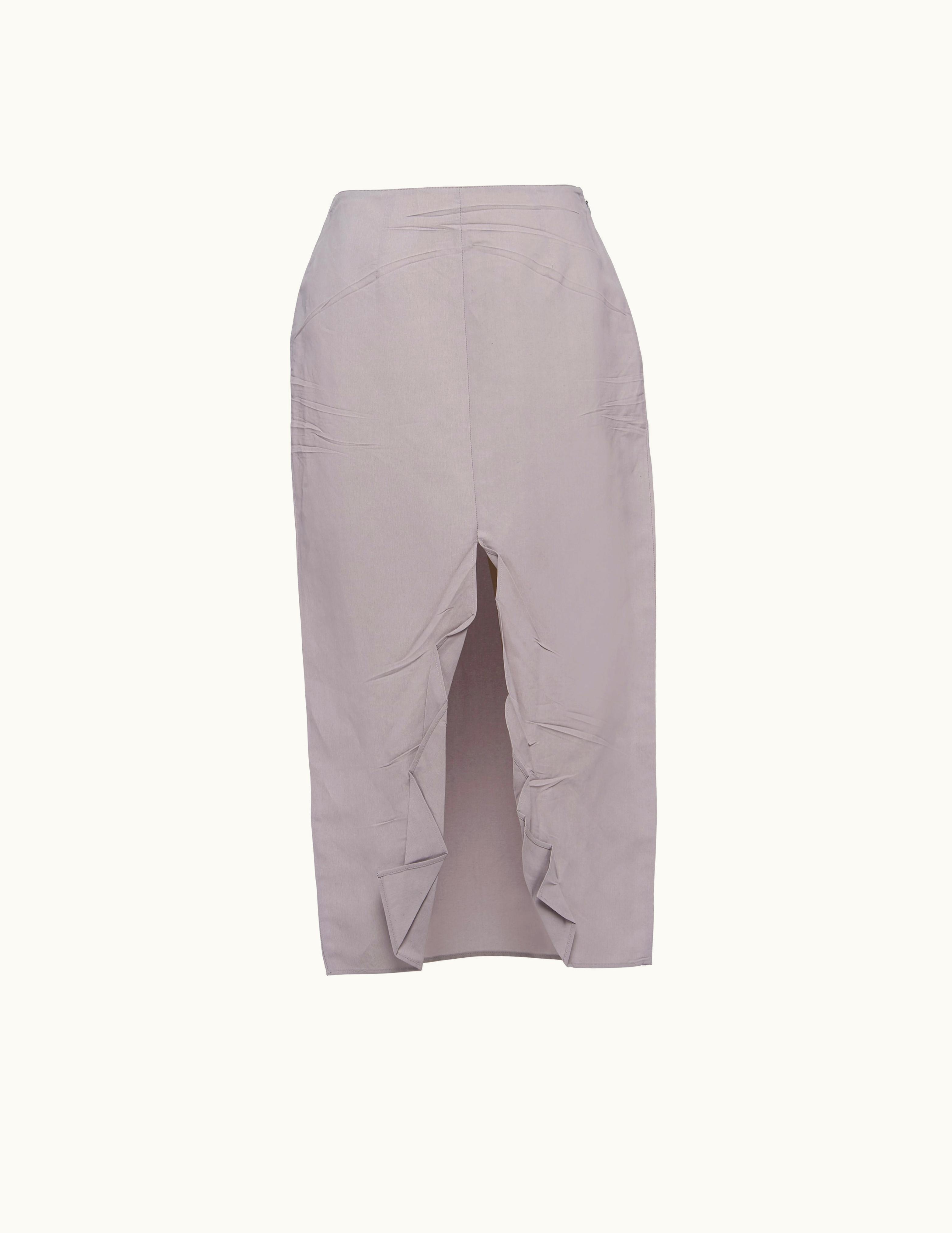 Prada Prada Steel Gray Paper-based Technical Fabric Midi-skirt