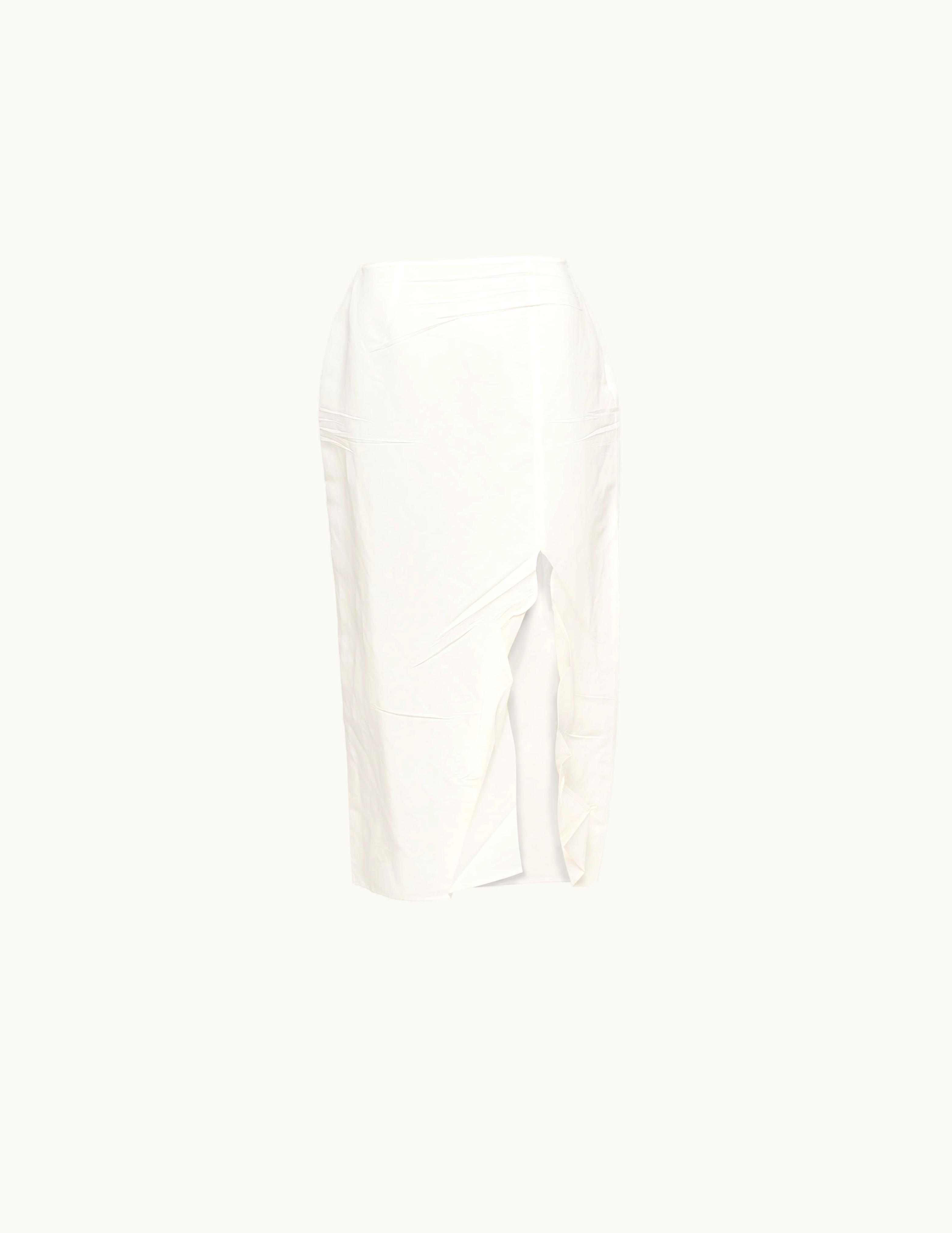 Prada Prada Natural Paper-based Technical Fabric Midi-skirt