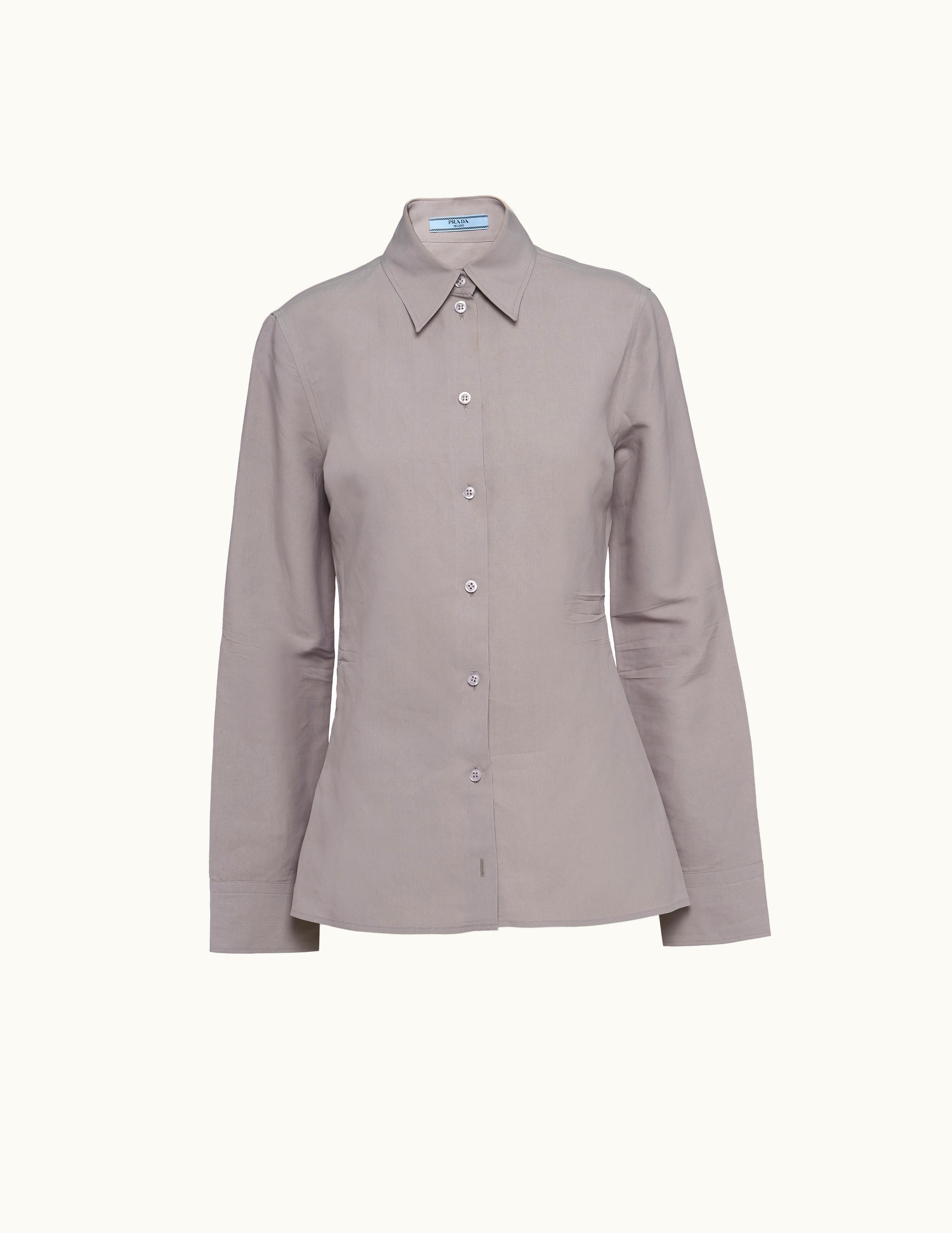 Prada Prada Steel Gray Paper-based Technical Fabric Shirt
