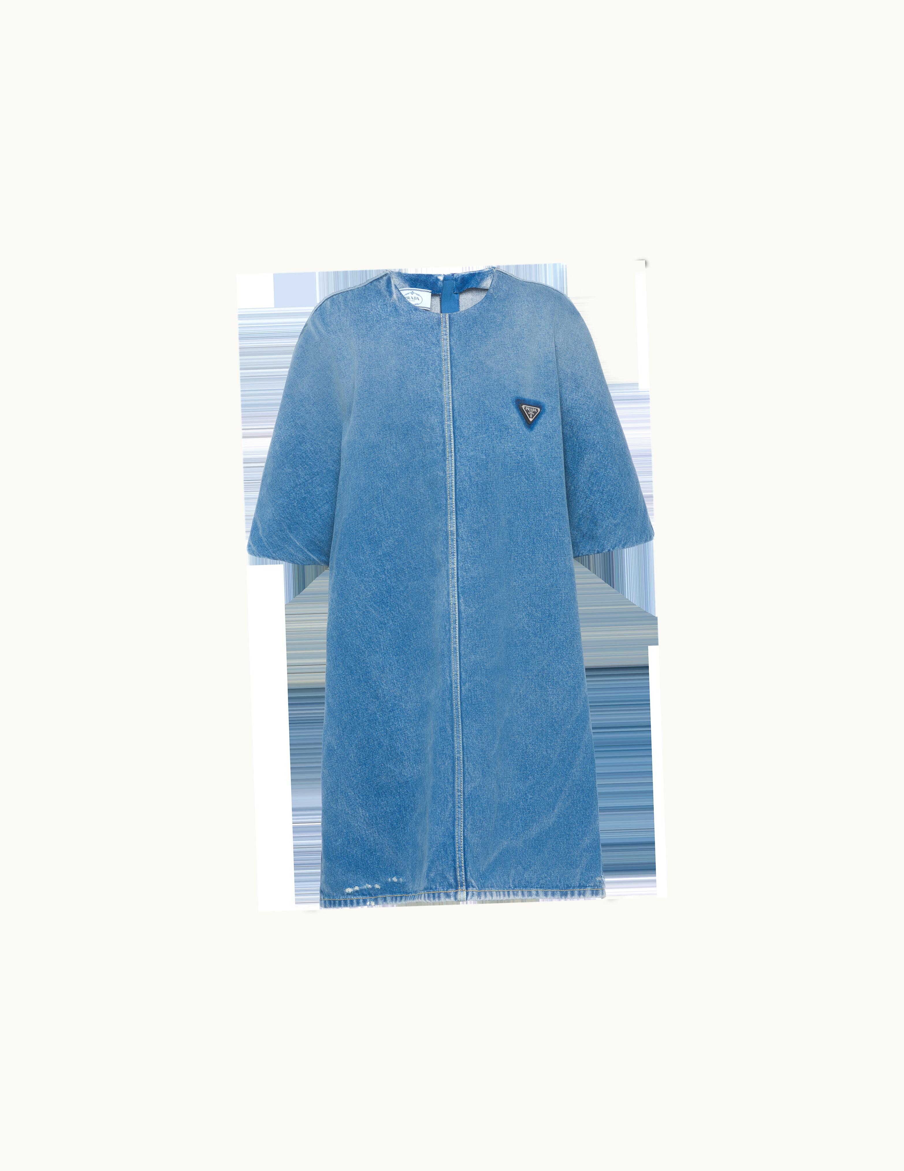 Prada Prada Triangle Organic Denim Mini-dress
