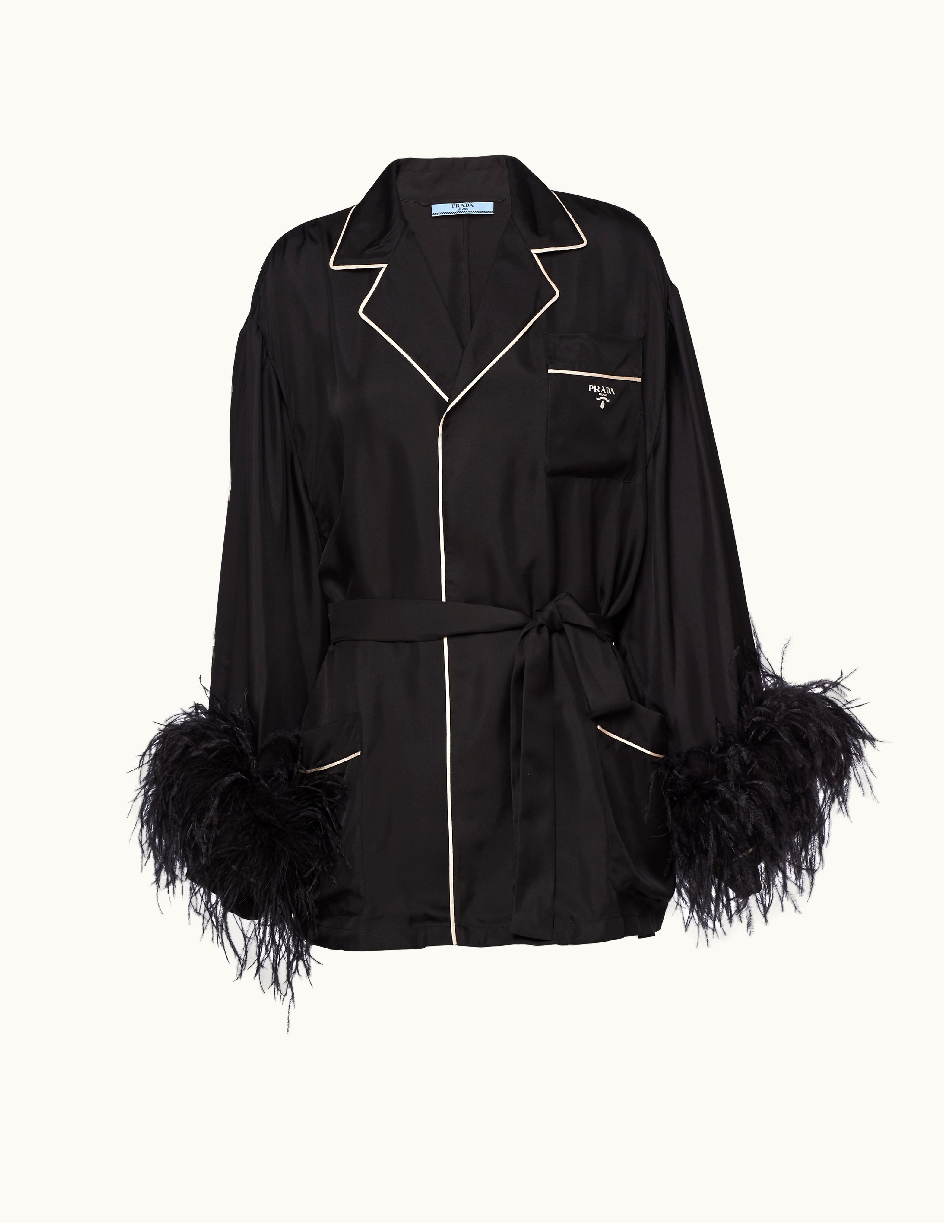 Prada Prada Black Silk Twill Robe