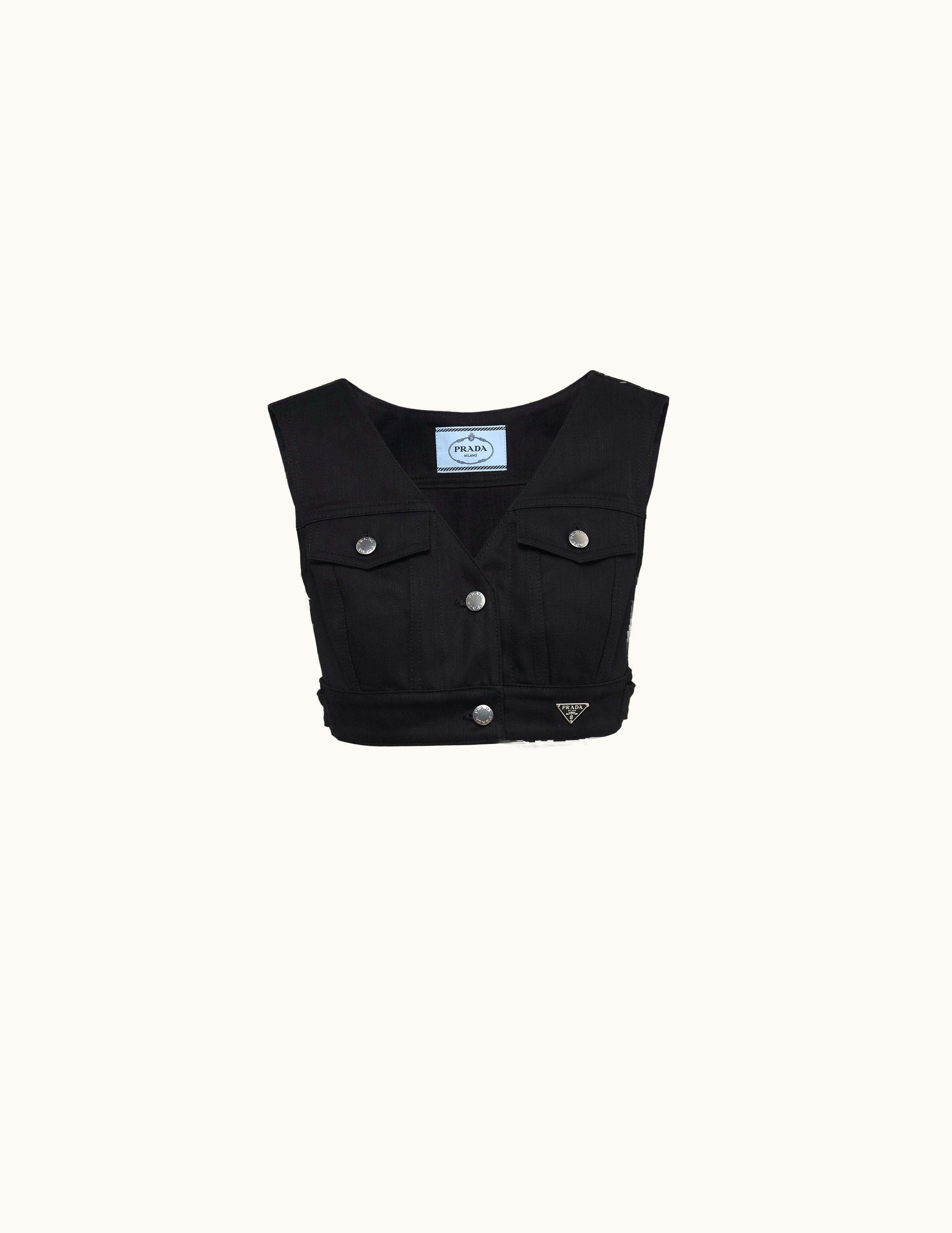 Prada Prada Black Stretch Denim Top