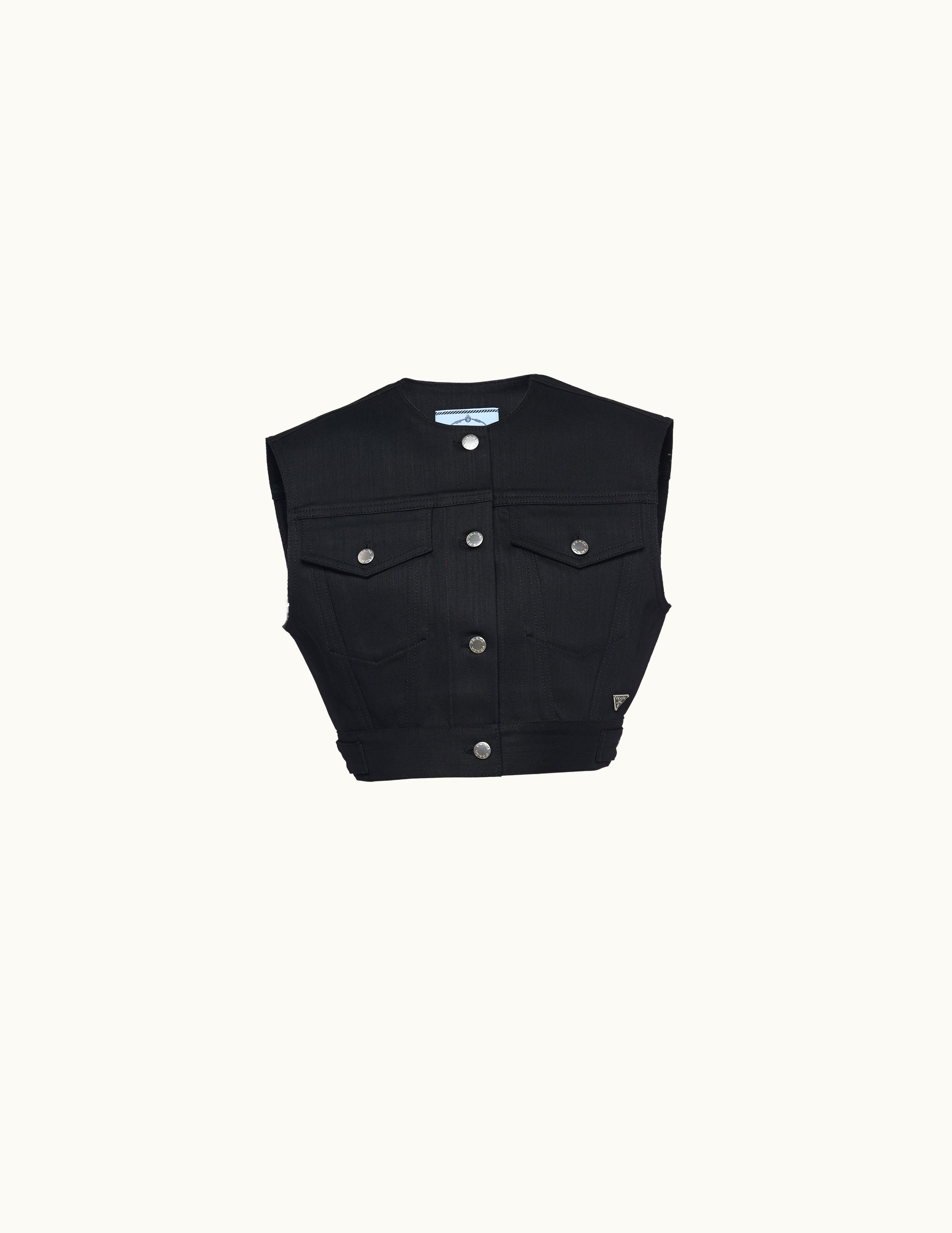 Prada Prada Black Stretch Denim Vest