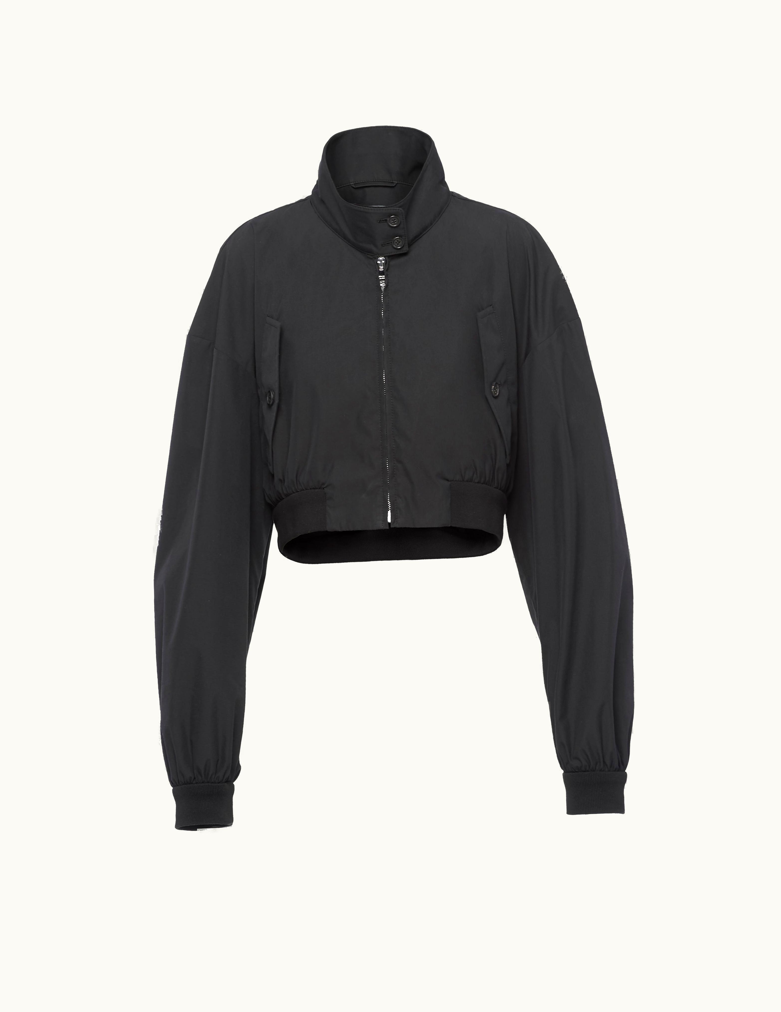 Prada Prada Black Panama Cotton Blouson Jacket