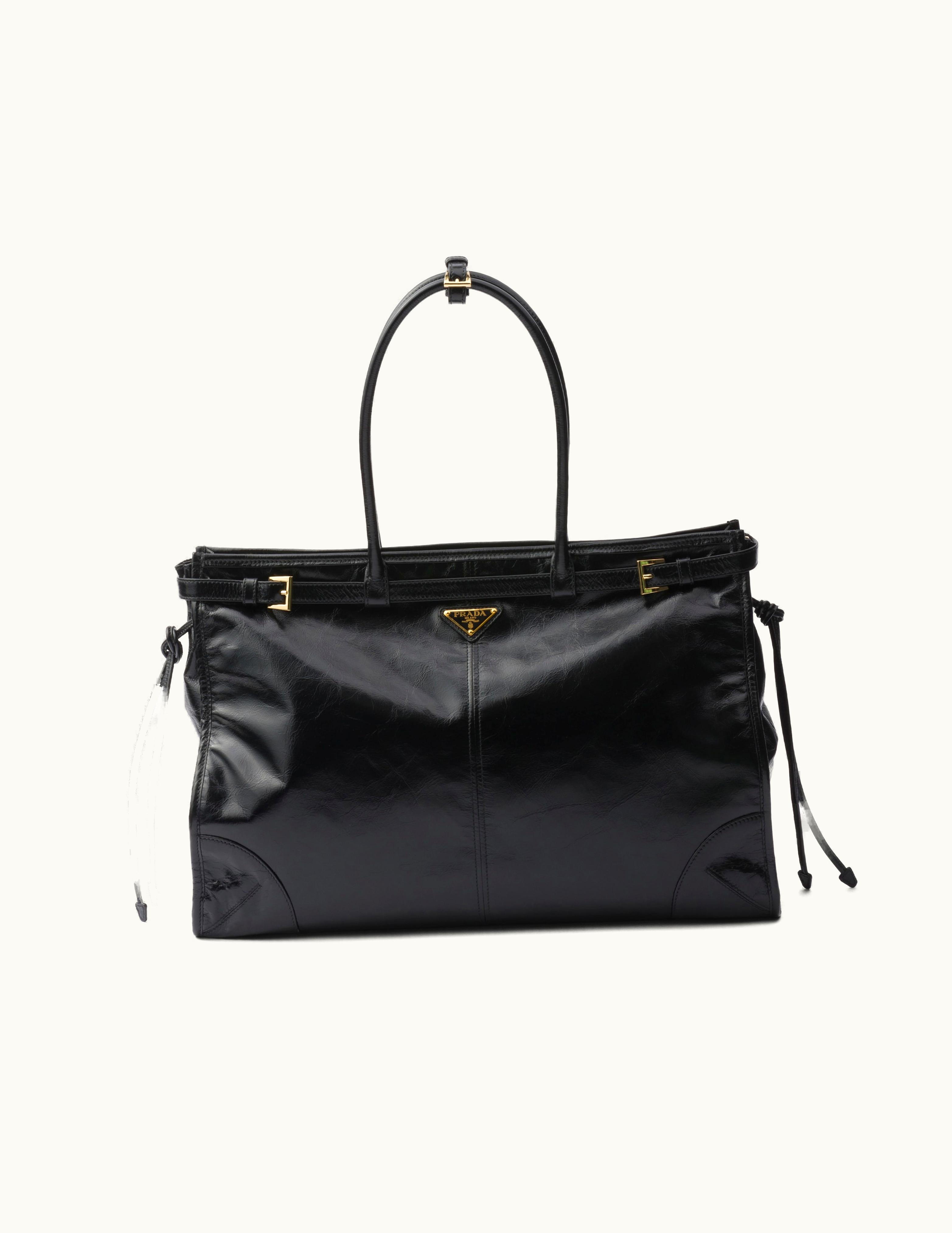 Prada Prada Black Large Leather Shoulder Bag