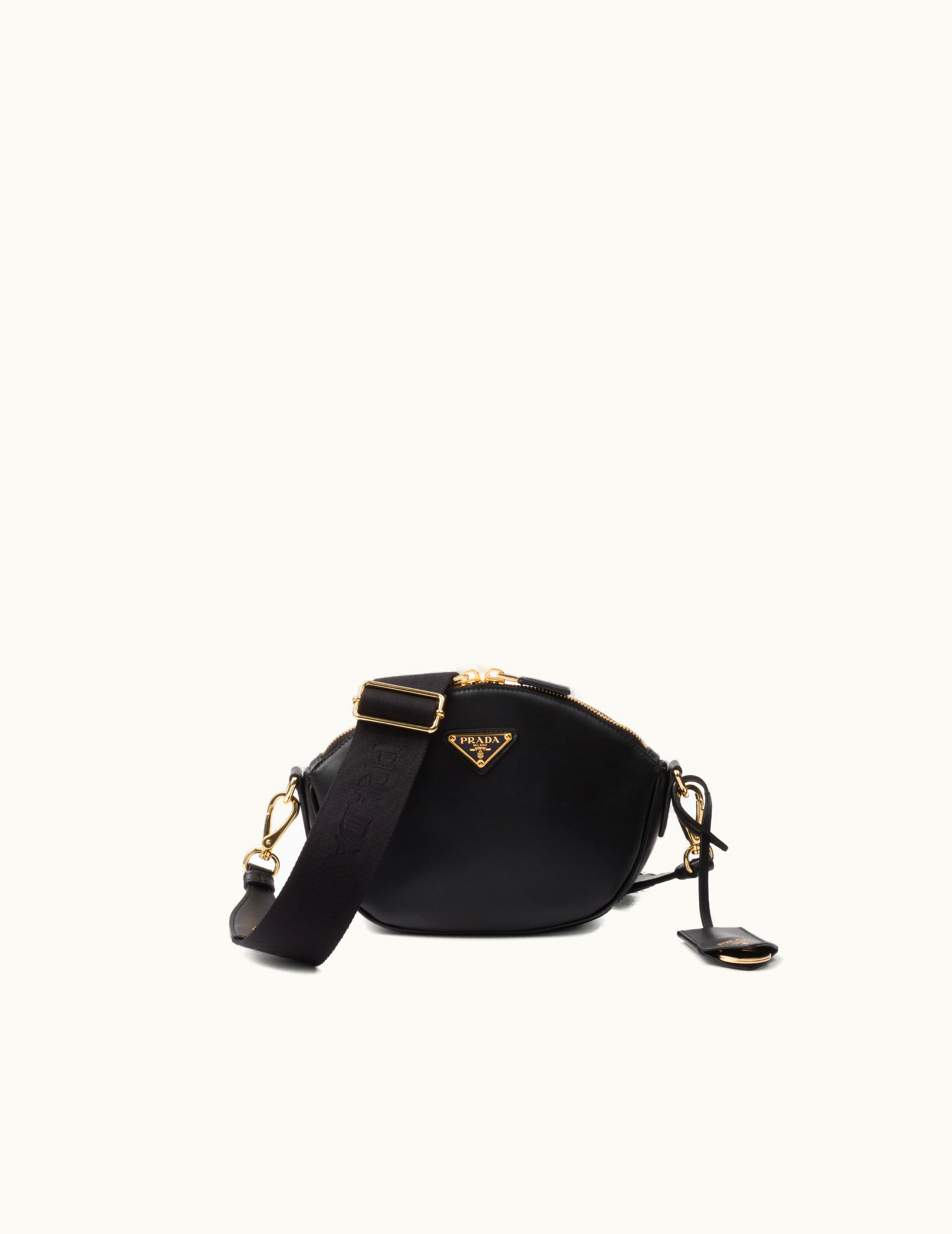 Prada Prada Logo Black Leather Mini Shoulder Bag