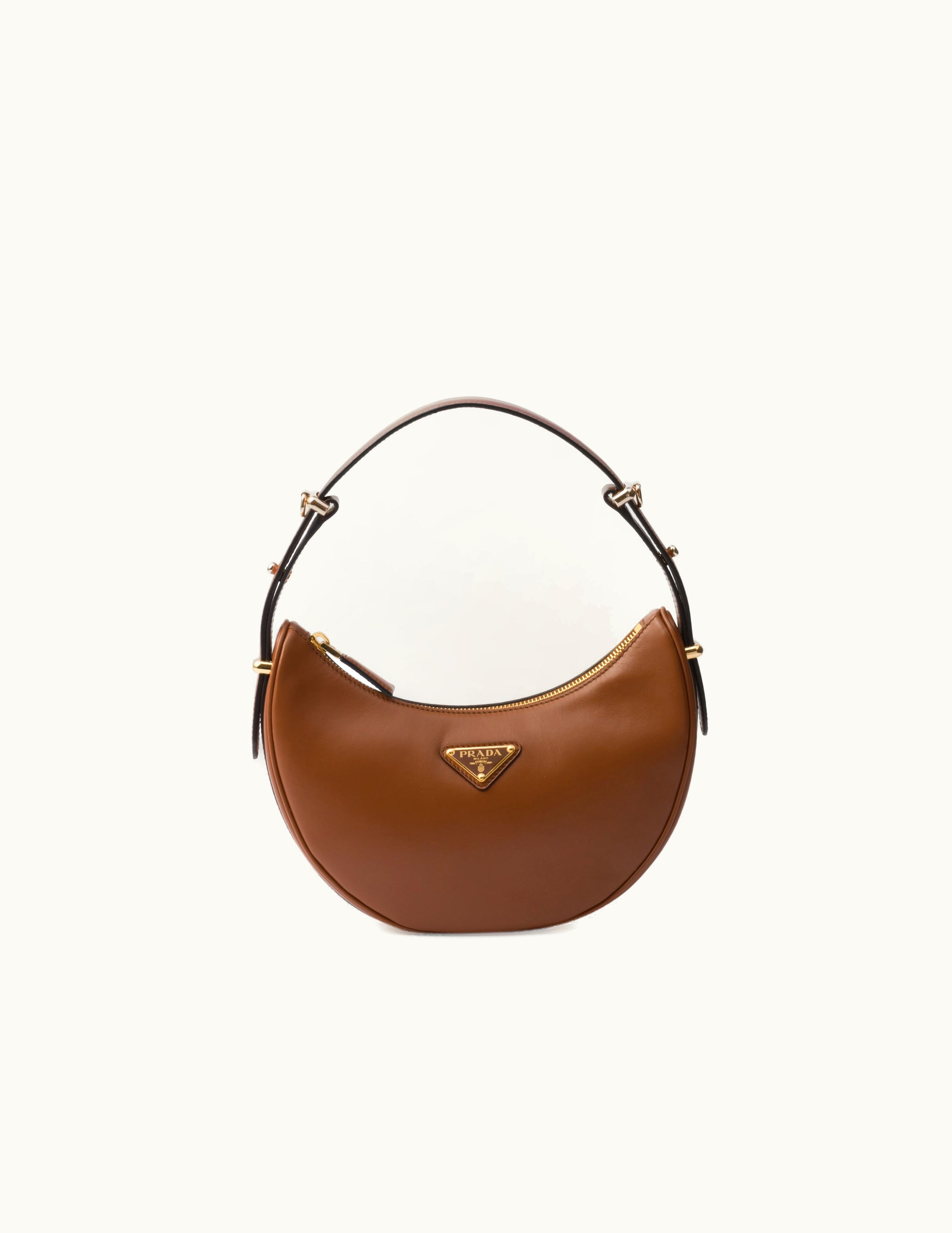 Prada Prada Arqué Leather Shoulder Bag Black