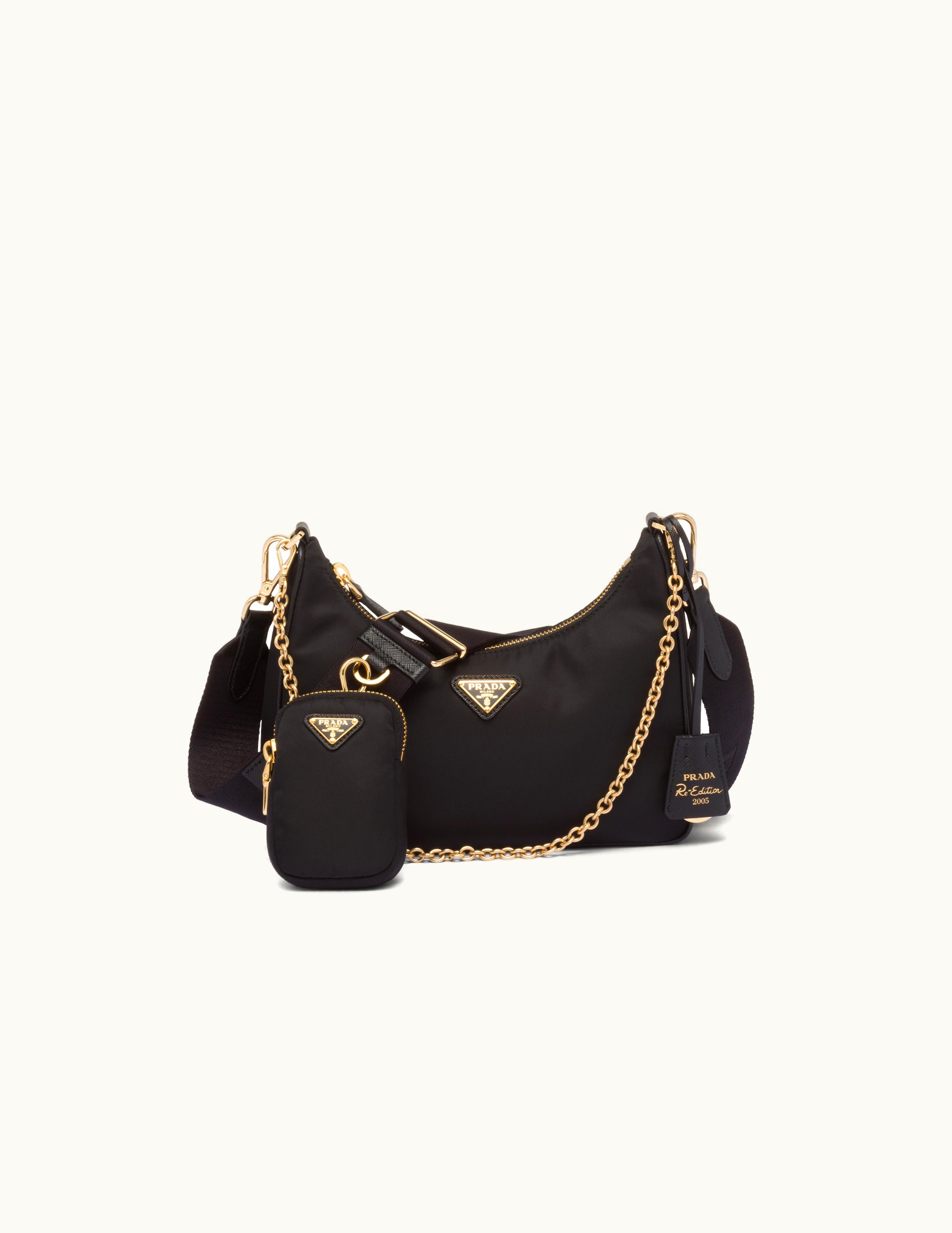 Prada Prada Re-edition 2005 Re-nylon Chain Bag Black