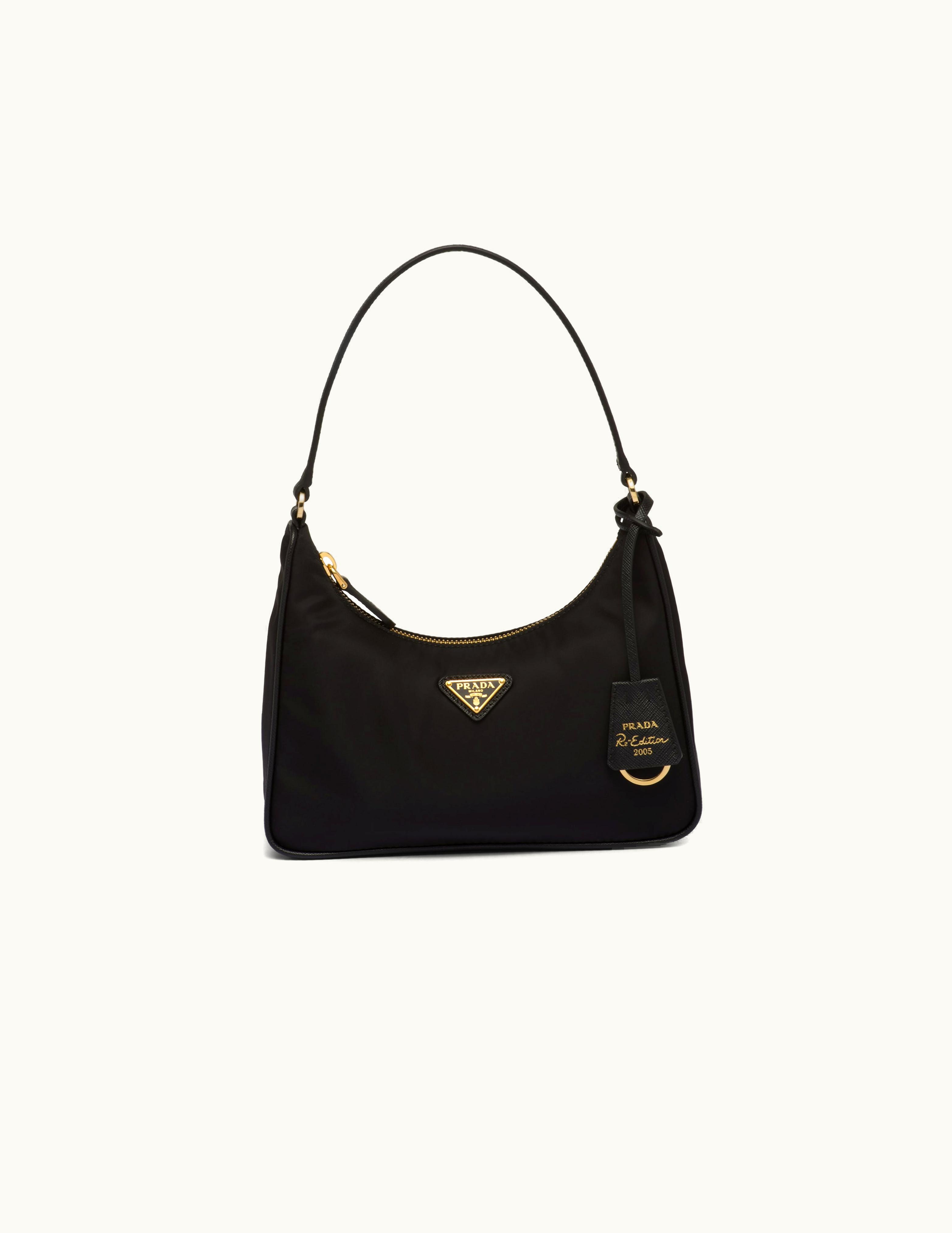 Prada Prada Re-edition 2005 Mini Bag in Black Nylon and Saffiano